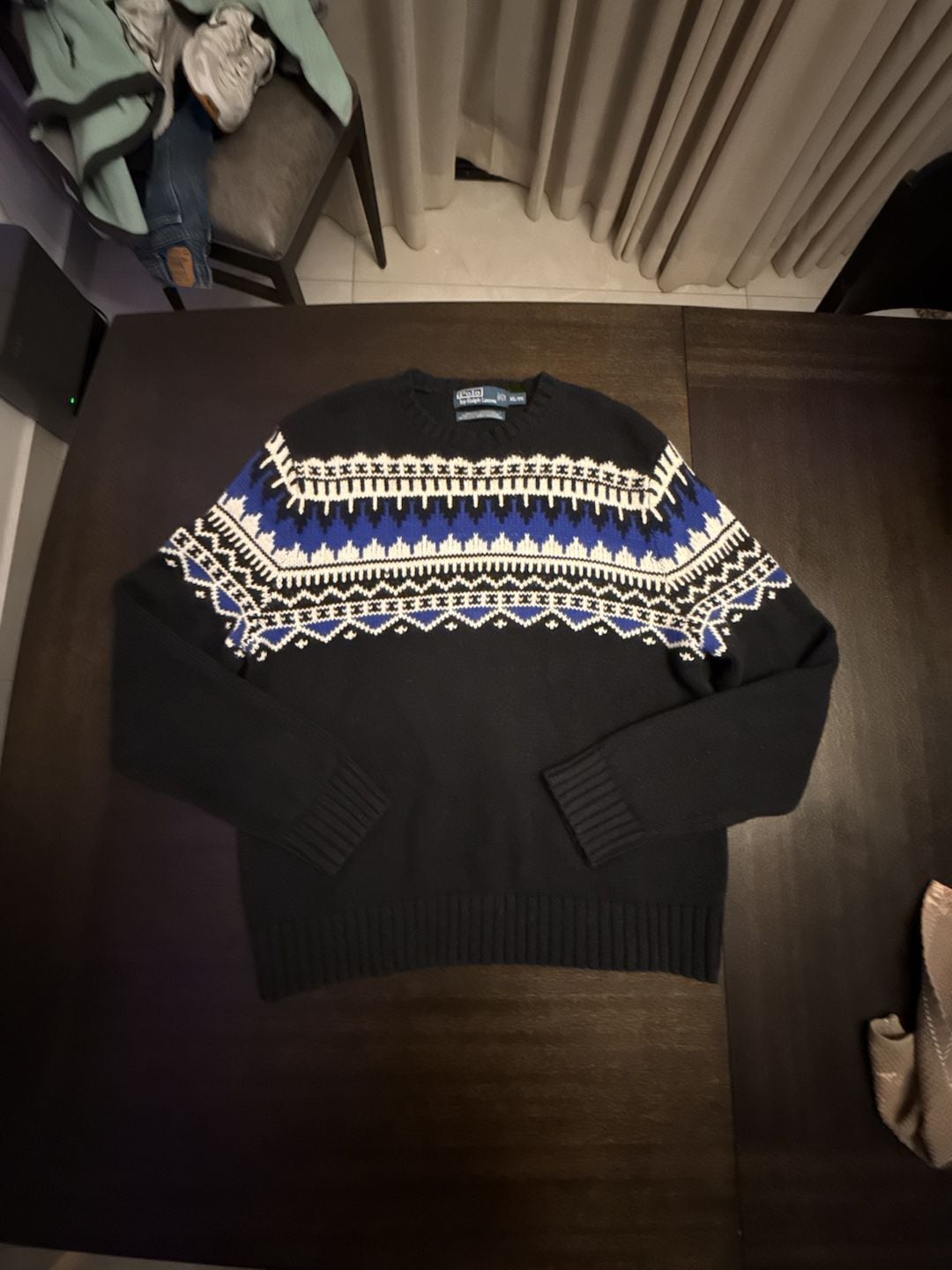 Polo Ralph Lauren Fair Isle Cotton Cashmere Angora Knit Sweater XL 2