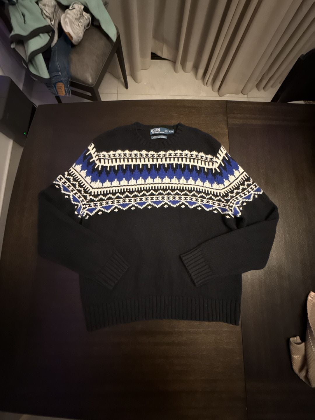 Polo Ralph Lauren Fair Isle Cotton Cashmere Angora Knit Sweater XL 3