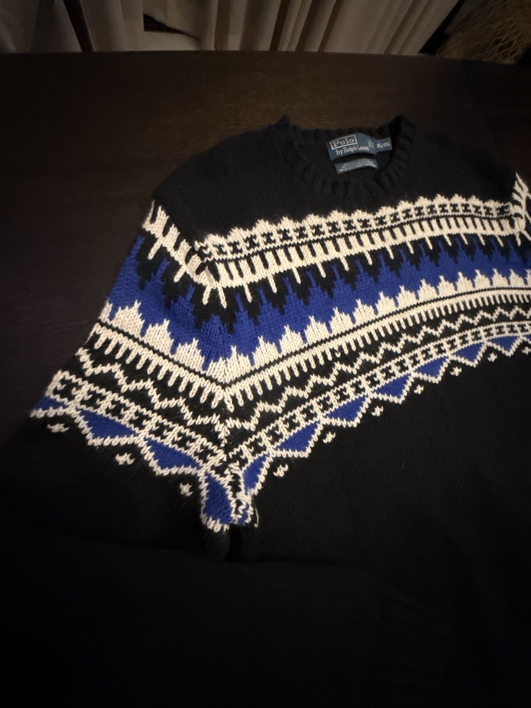 Polo Ralph Lauren Fair Isle Cotton Cashmere Angora Knit Sweater XL 4