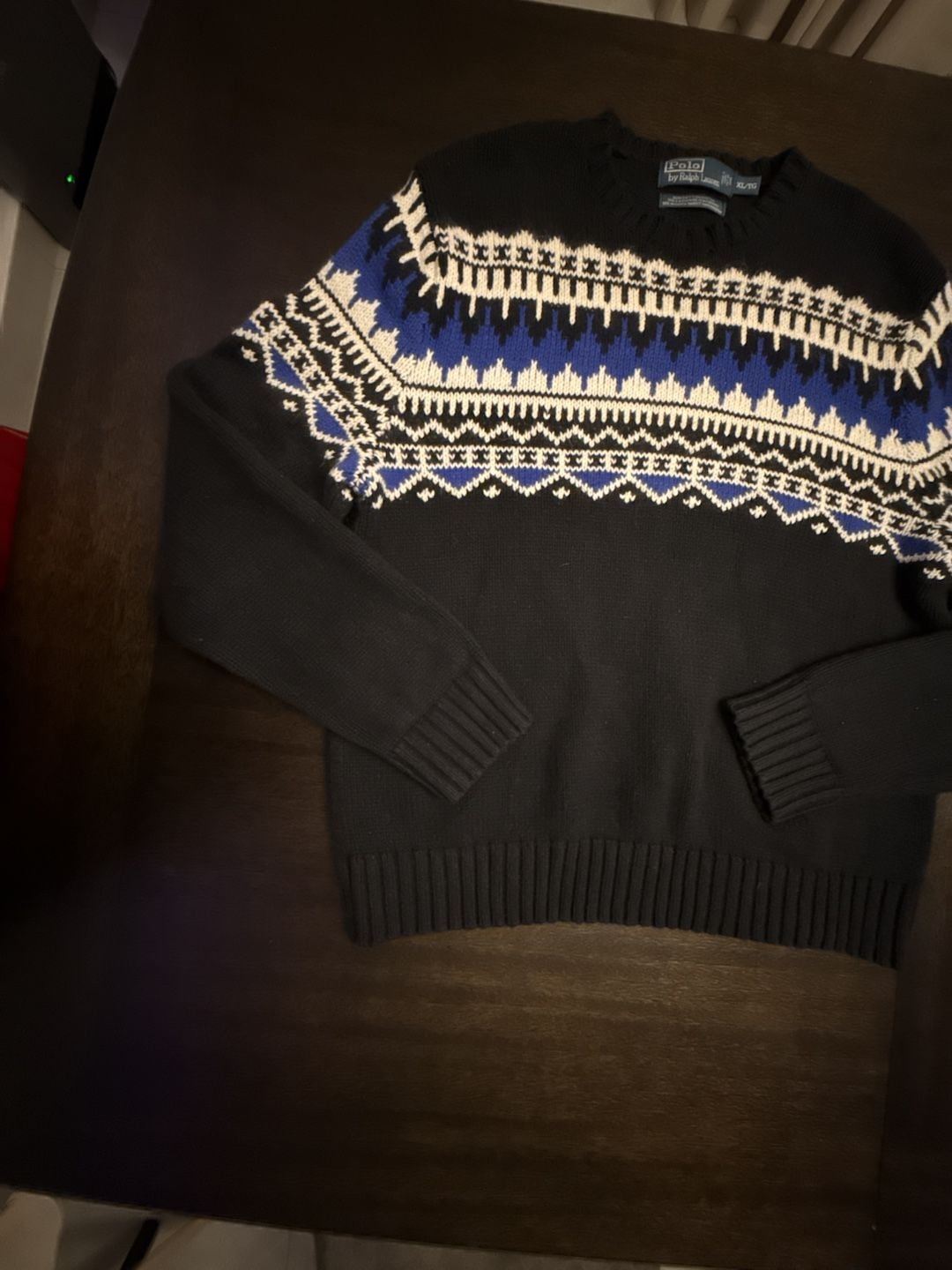 Polo Ralph Lauren Fair Isle Cotton Cashmere Angora Knit Sweater XL 7