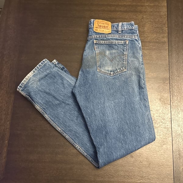 Levi's 505 Regular Fit Straight Leg Jeans 36x34 Blue Denim orange tag vintage