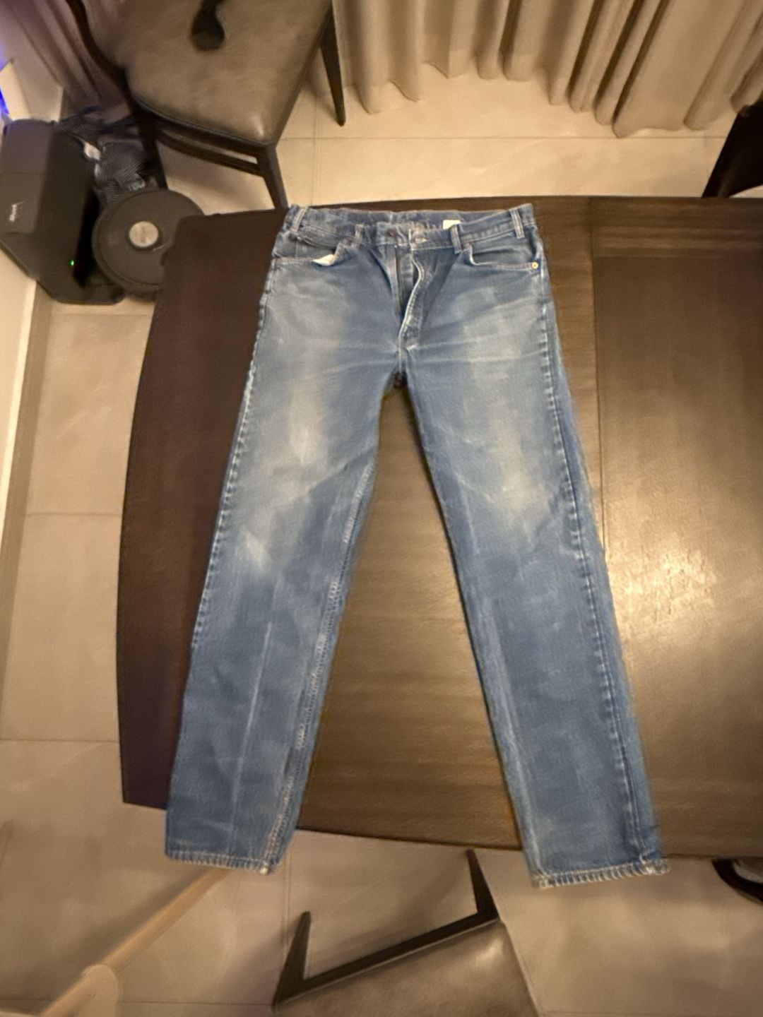 Levi's 505 Regular Fit Straight Leg Jeans 36x34 Blue Denim orange tag vintage 6