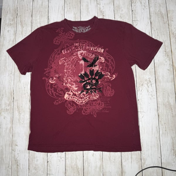 EXPRESS East Coast Division Graphic T-Shirt Maroon Men's XL