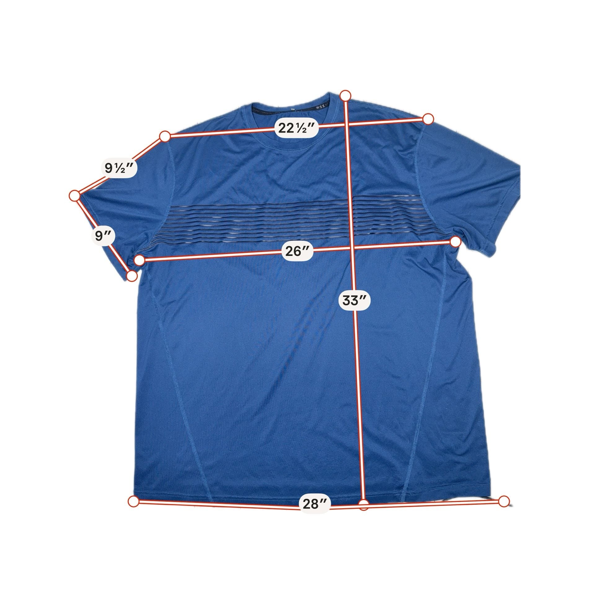 MSX by Michael Strahan Blue Short Sleeve Striped Athletic Training T-Shirt 3