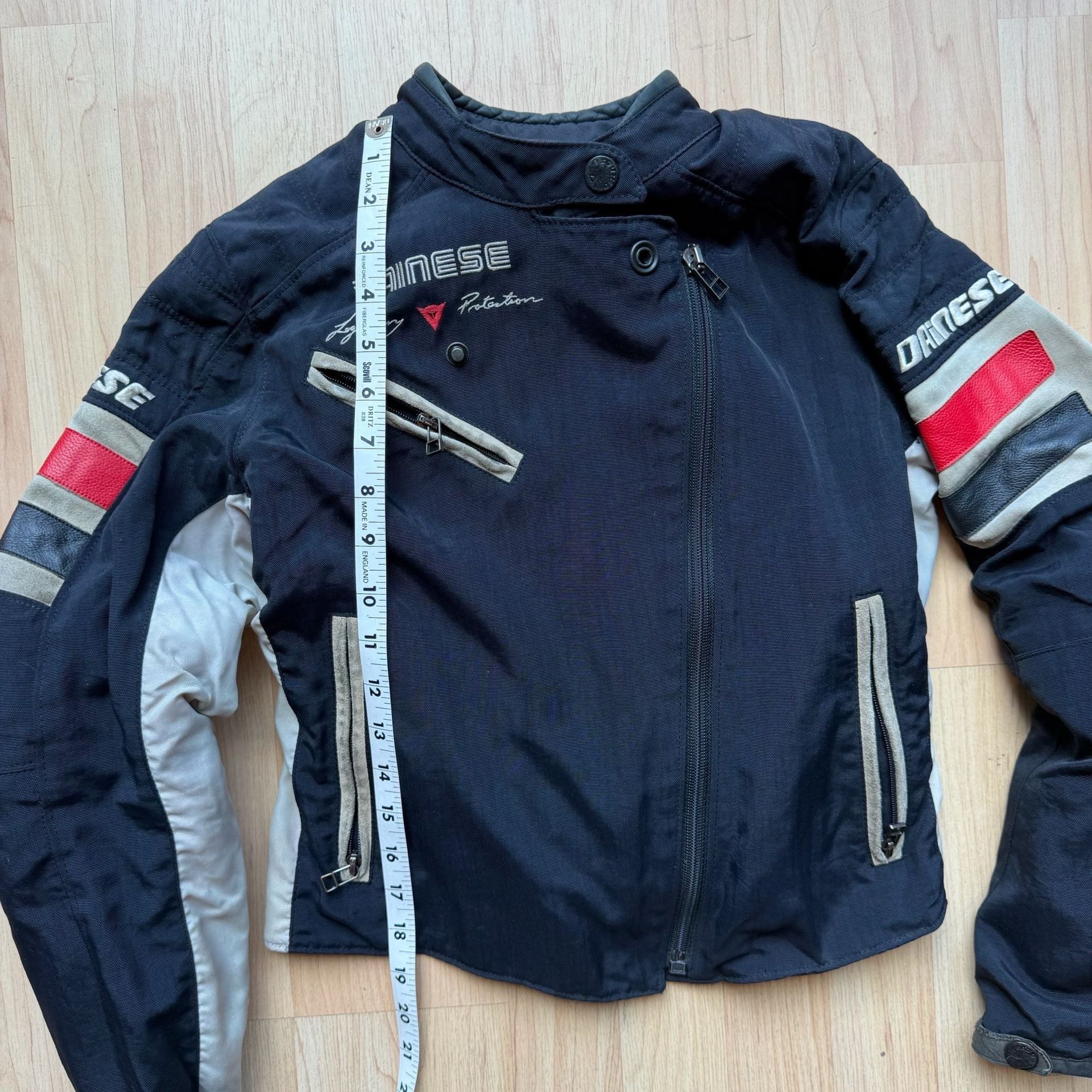 Dainese Y2K Vintage Motorcycle Jacket Black White Red Leather Italian EU 40 12