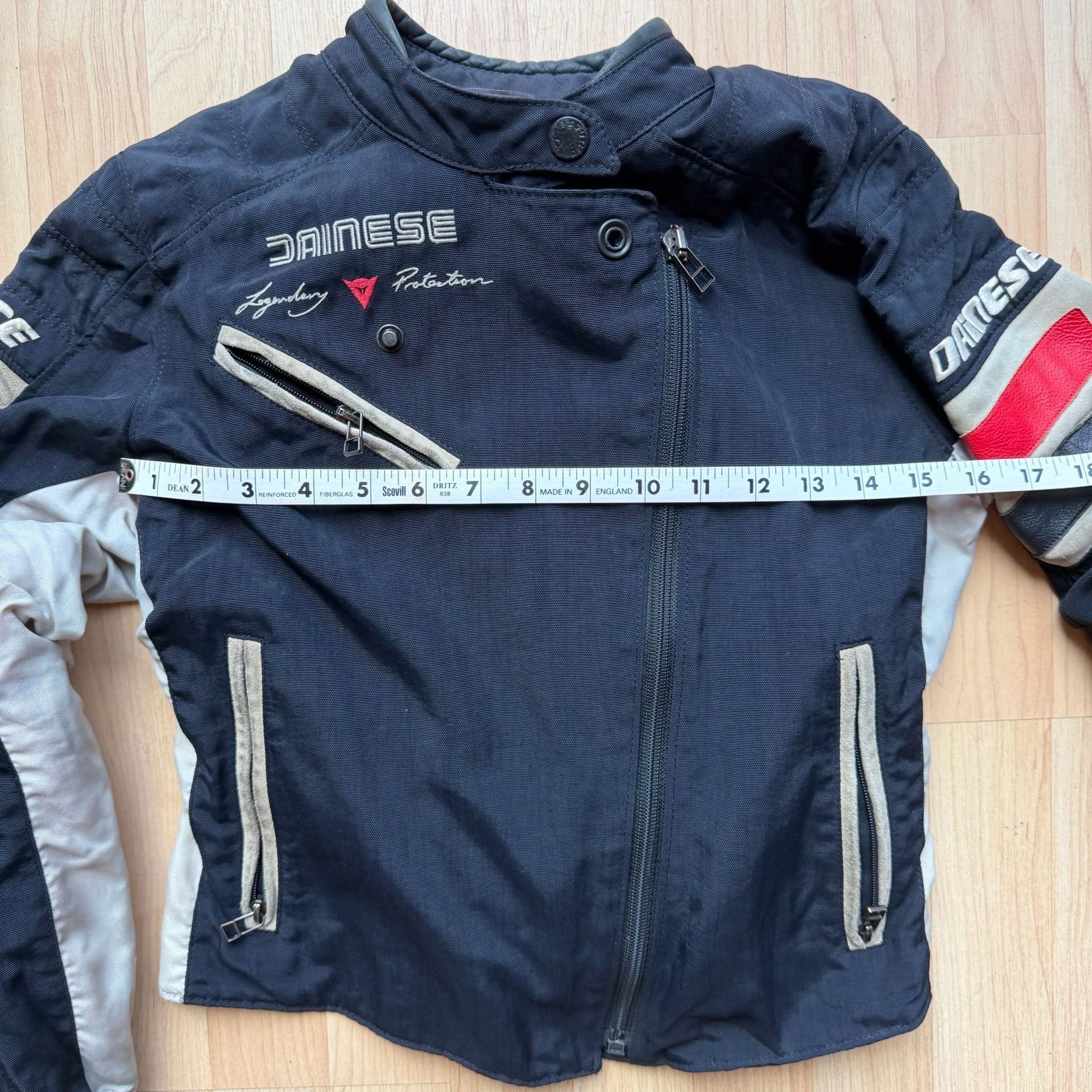 Dainese Y2K Vintage Motorcycle Jacket Black White Red Leather Italian EU 40 13