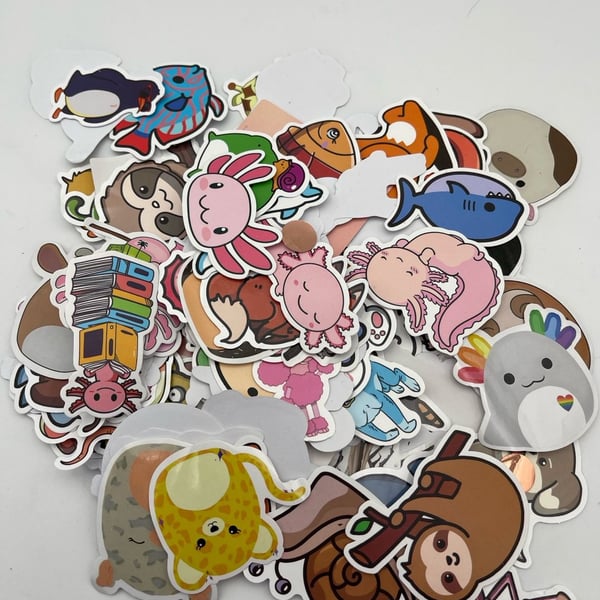 Cute Cartoon Animal Assorted Waterproof Vinyl Stickers Pack