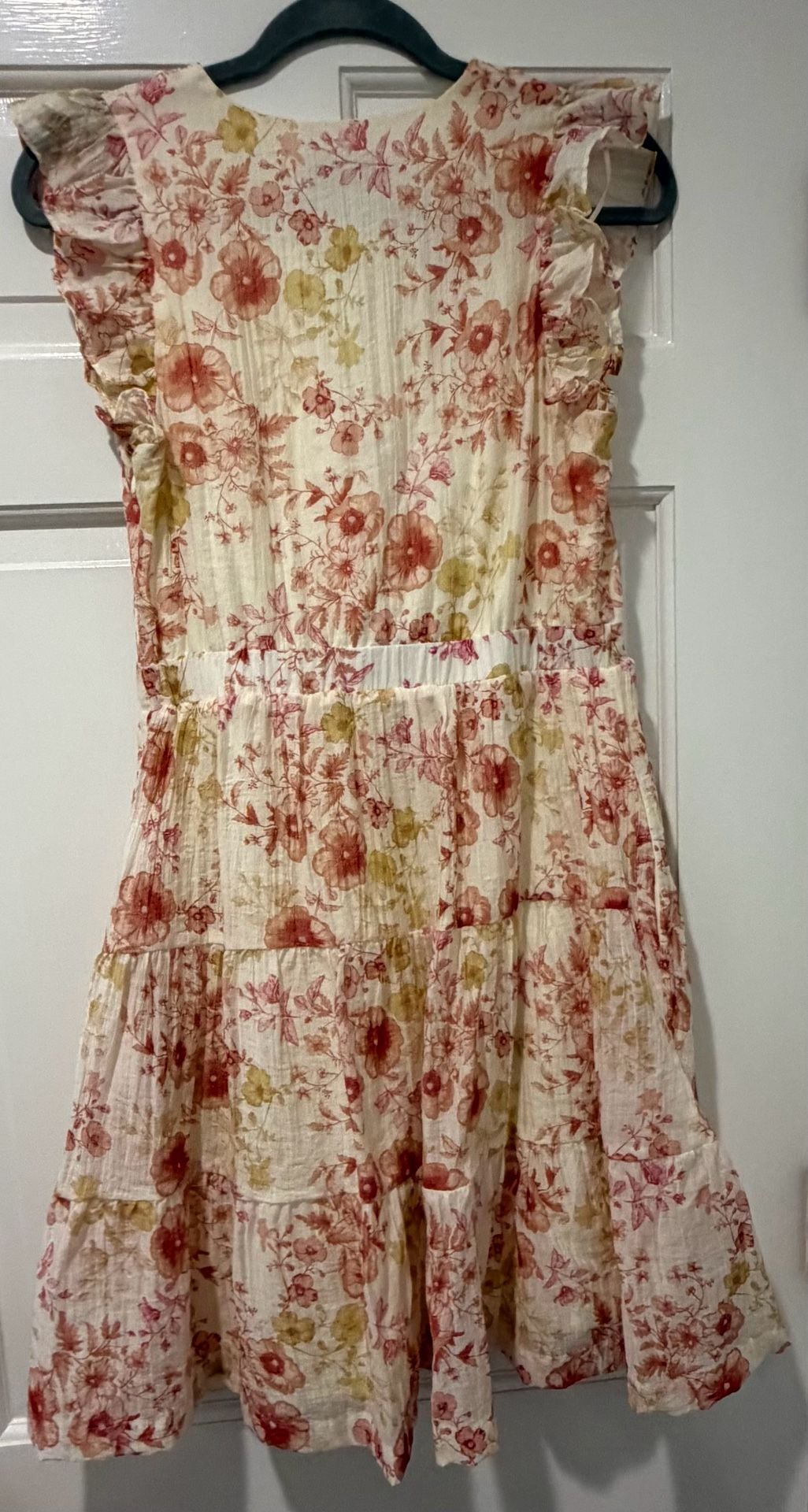 Gen Z ChicCowgirl coquette Taylor Floral Ruffle Cap Sleeve V-Neck Tiered Mini Dress 3