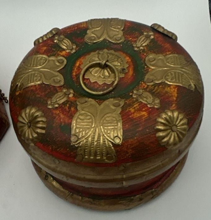 Vintage Wooden Trinket and Jewelry Boxes Set of 3 6