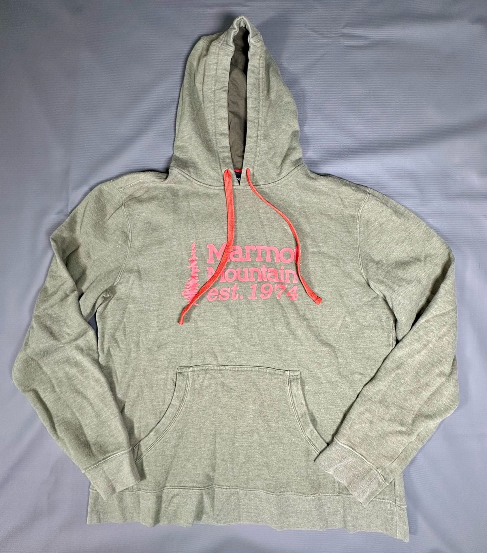 Marmot Mountain Est. 1974 Graphic Pullover Hoodie Green Size L 2