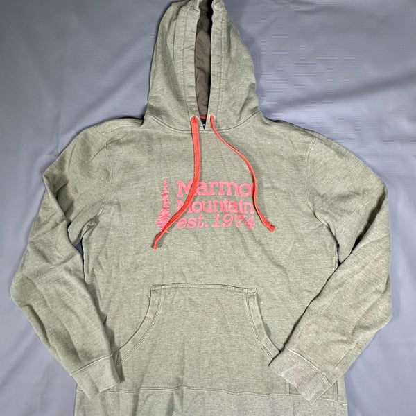 Marmot Mountain Est. 1974 Graphic Pullover Hoodie Green Size L