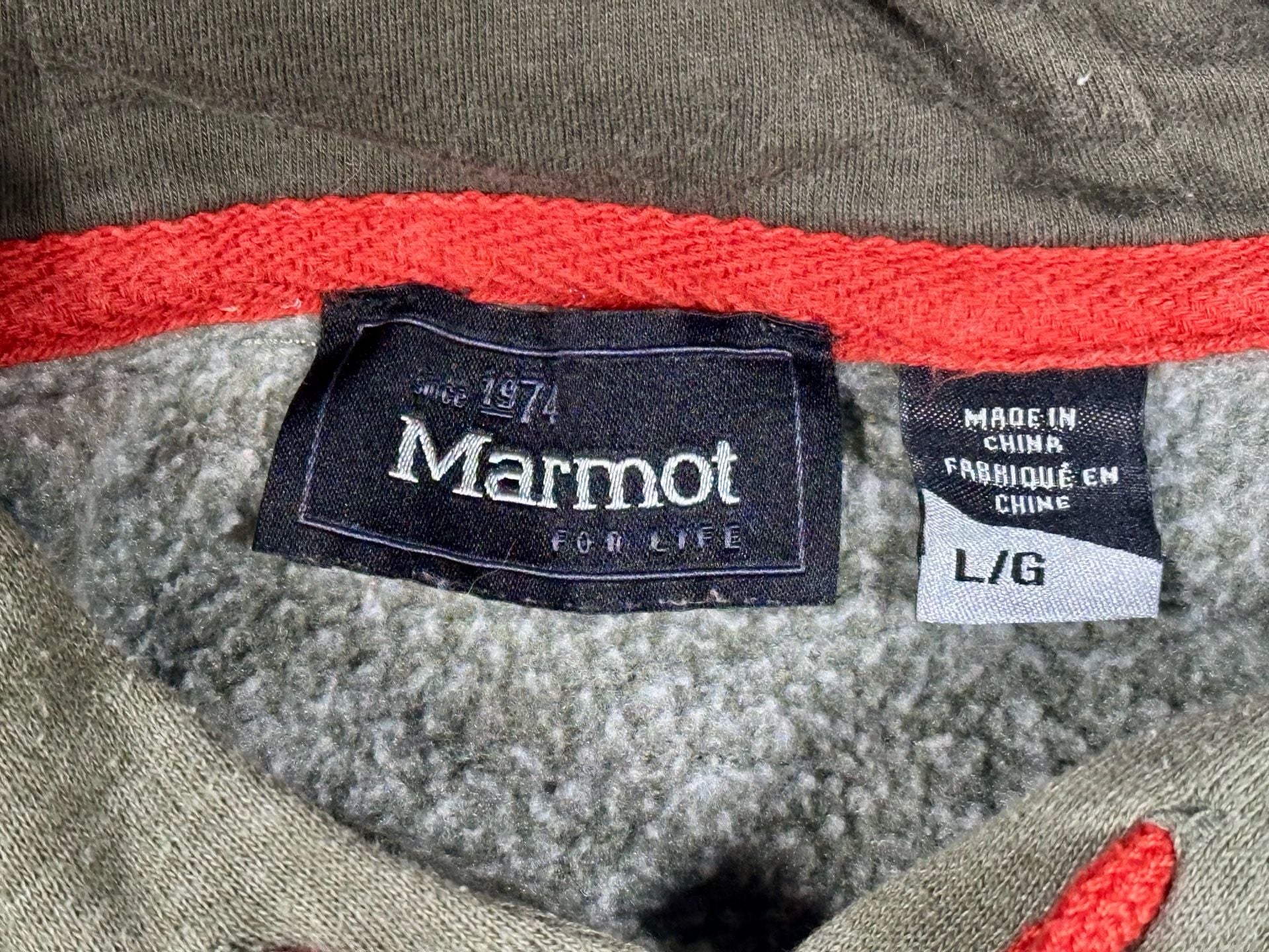 Marmot Mountain Est. 1974 Graphic Pullover Hoodie Green Size L 4