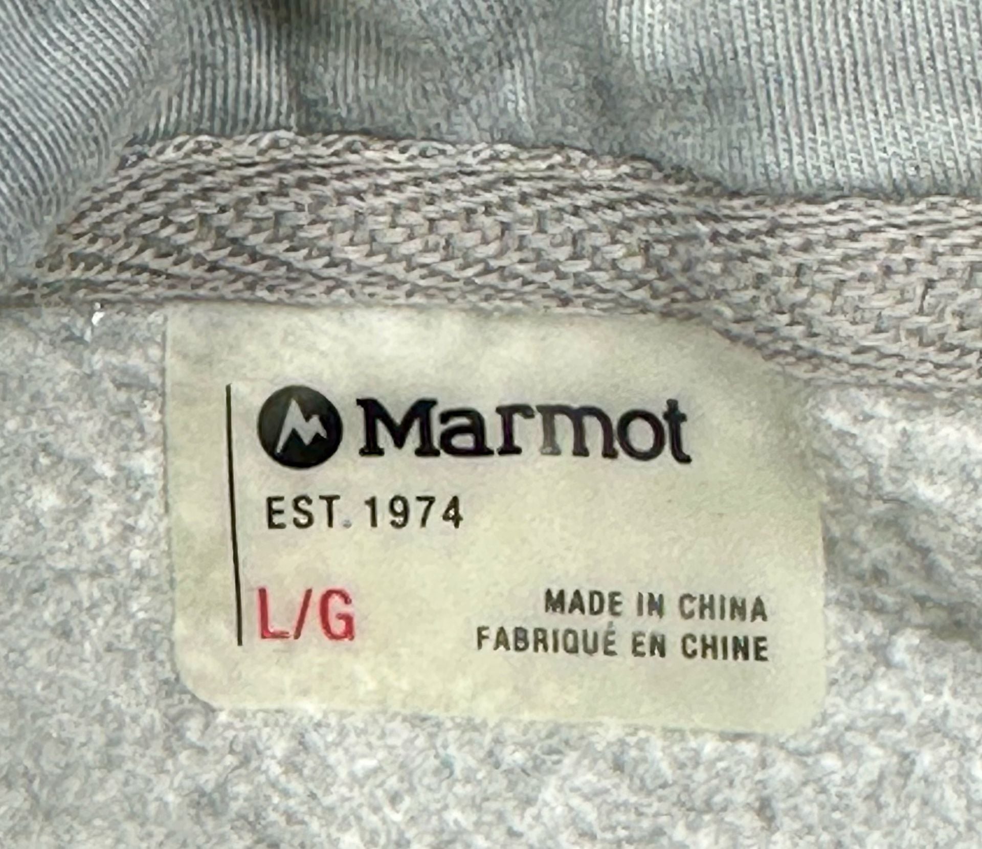 Marmot Coastal Logo Graphic Gray Pullover Hoodie Sweatshirt Size Large 4