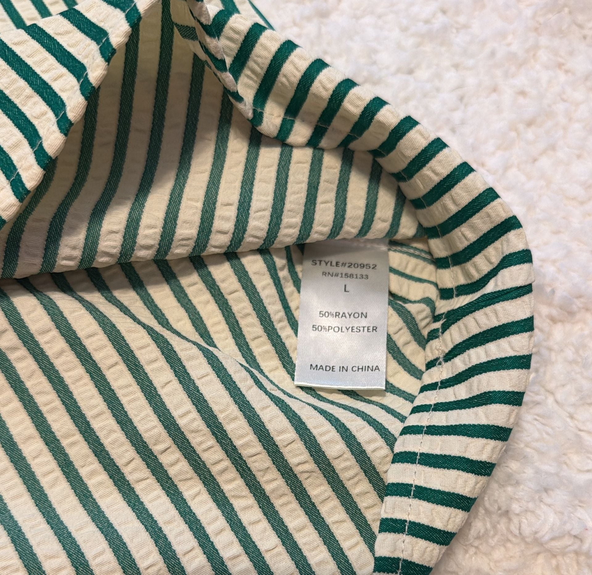 Staccato Green Striped Ruffled Sleeve Blouse 6
