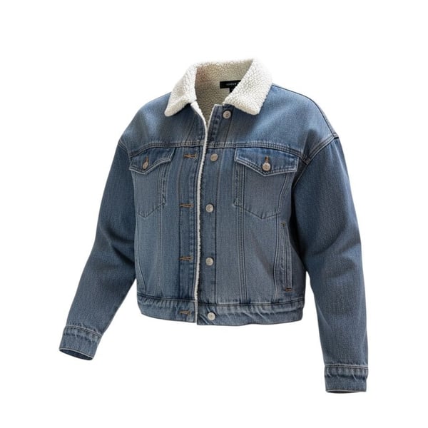 Forever 21 Sherpa-Lined Denim Trucker Jacket