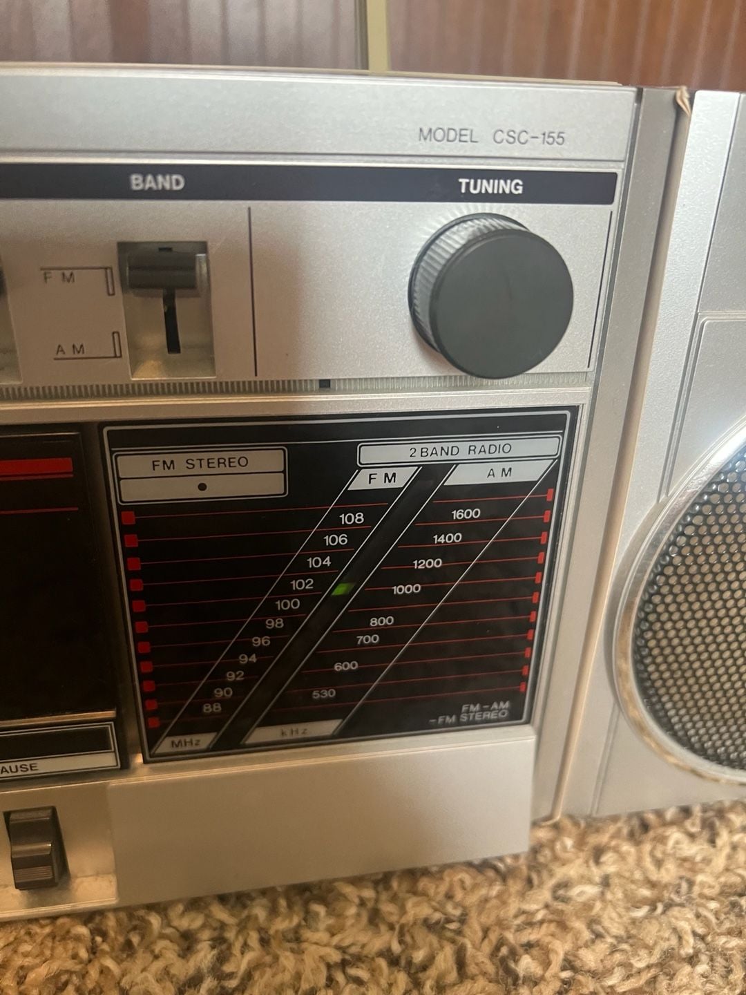 Crown Japan Model CSC-155 Stereo Radio Cassette Recorder Boombox Works 4