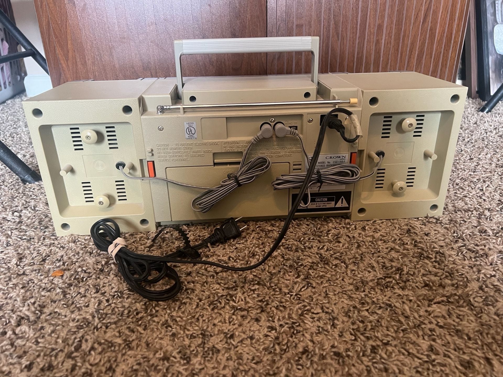 Crown Japan Model CSC-155 Stereo Radio Cassette Recorder Boombox Works 5