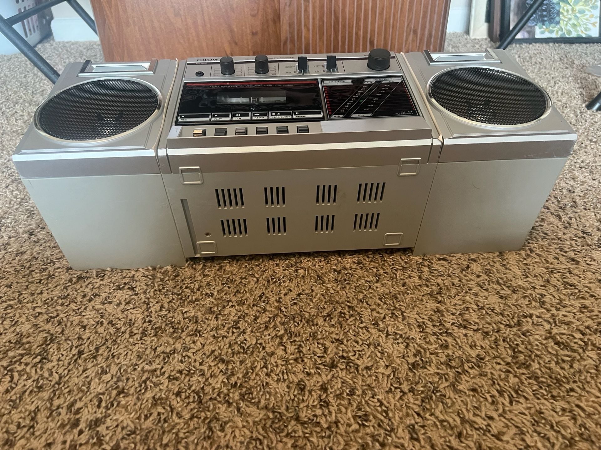 Crown Japan Model CSC-155 Stereo Radio Cassette Recorder Boombox Works 8