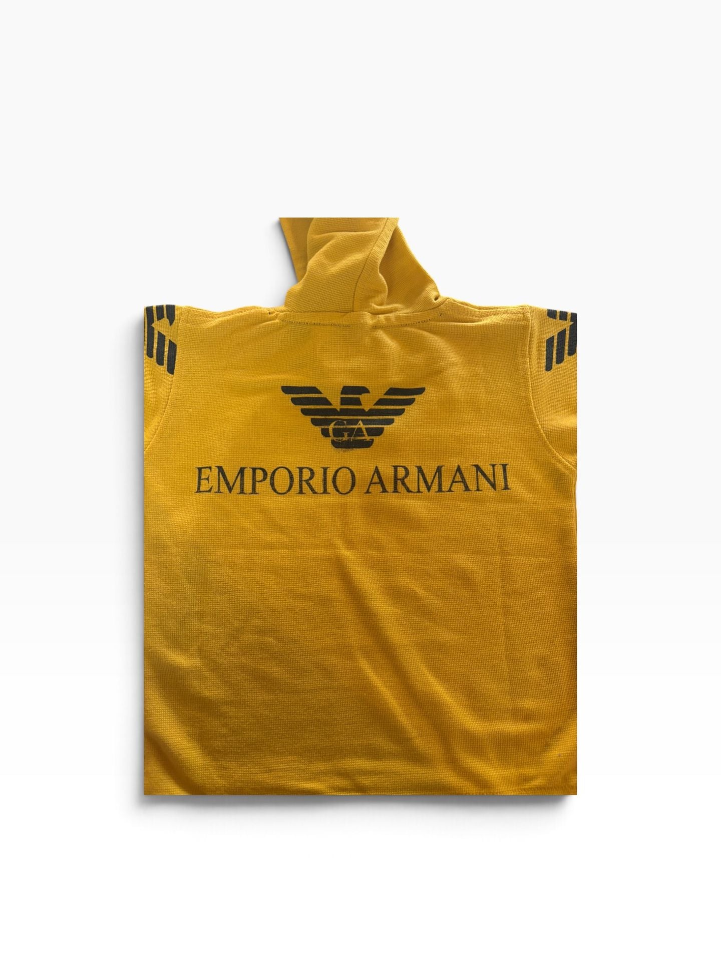 Snow Ice Yellow Short Sleeve Hooded Sweatshirt With Graphic Print 3