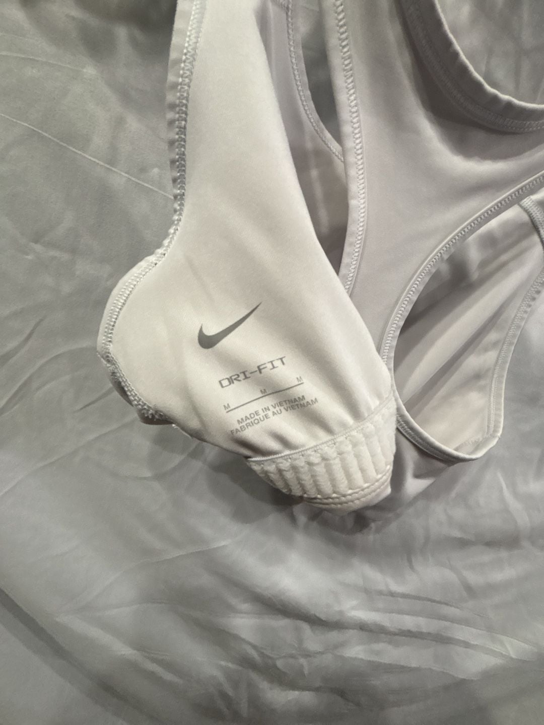 Nike Gray Dri-Fit Running Yoga Sports Bra Center Swoosh Activewear Size M 4