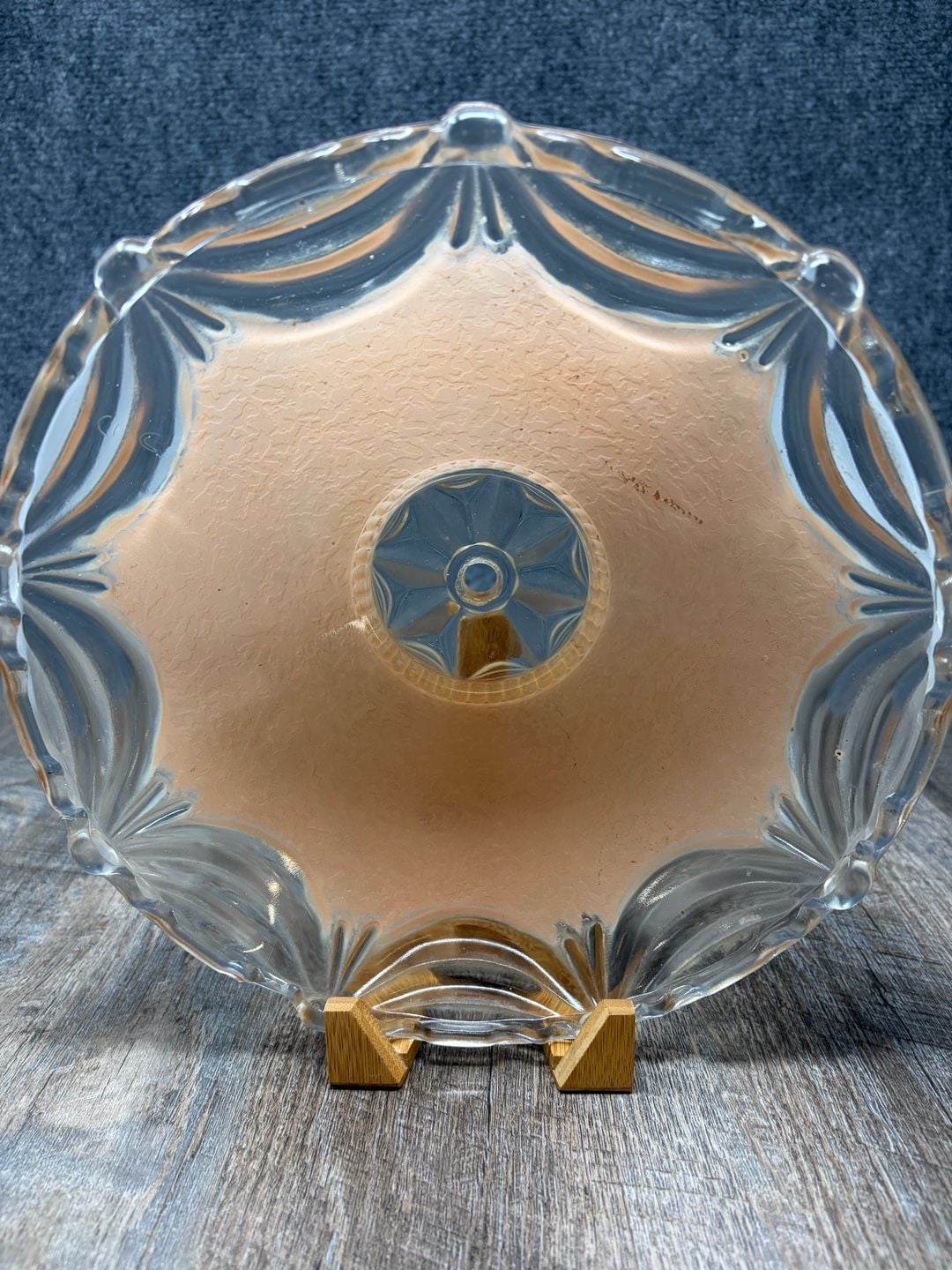 Vintage Art Deco Pink Satin Glass Ceiling Light Shade scalloped edge 1930’s Nice 1