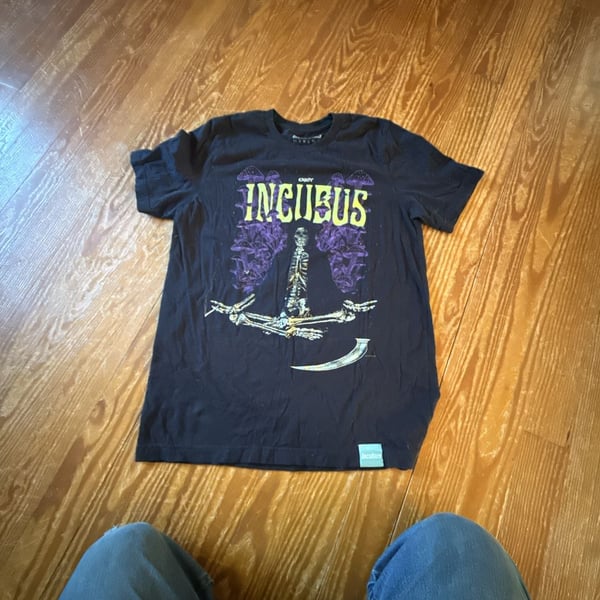 Incubus 2022 Tour T-Shirt Black Enjoy Incubus Skeleton Mushroom Graphic