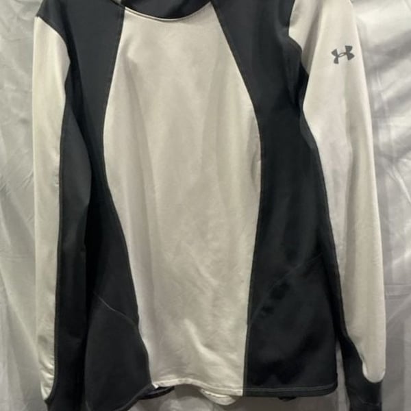 Women’s Under Armour ColdGear Reactor Balaclava Running Shirt White Grey Size L