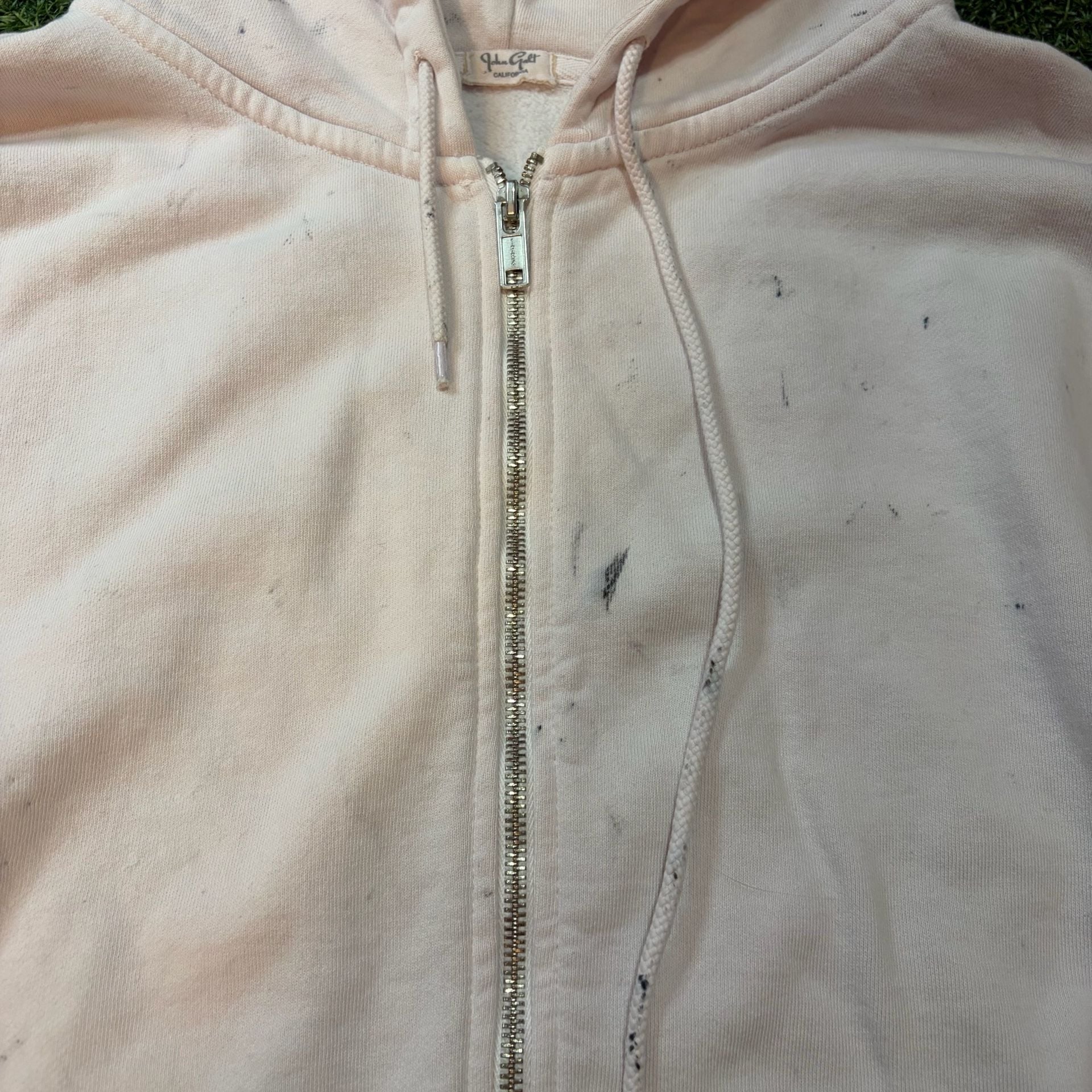 John Galt California Light Pink Zip-Up Hoodie Sweatshirt 3