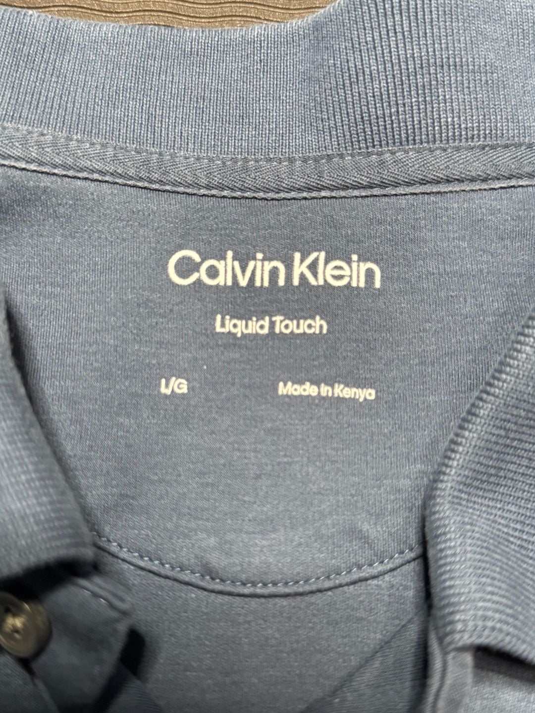Calvin Klein Men's Liquid Touch Polo Shirt Blue Size Large 3