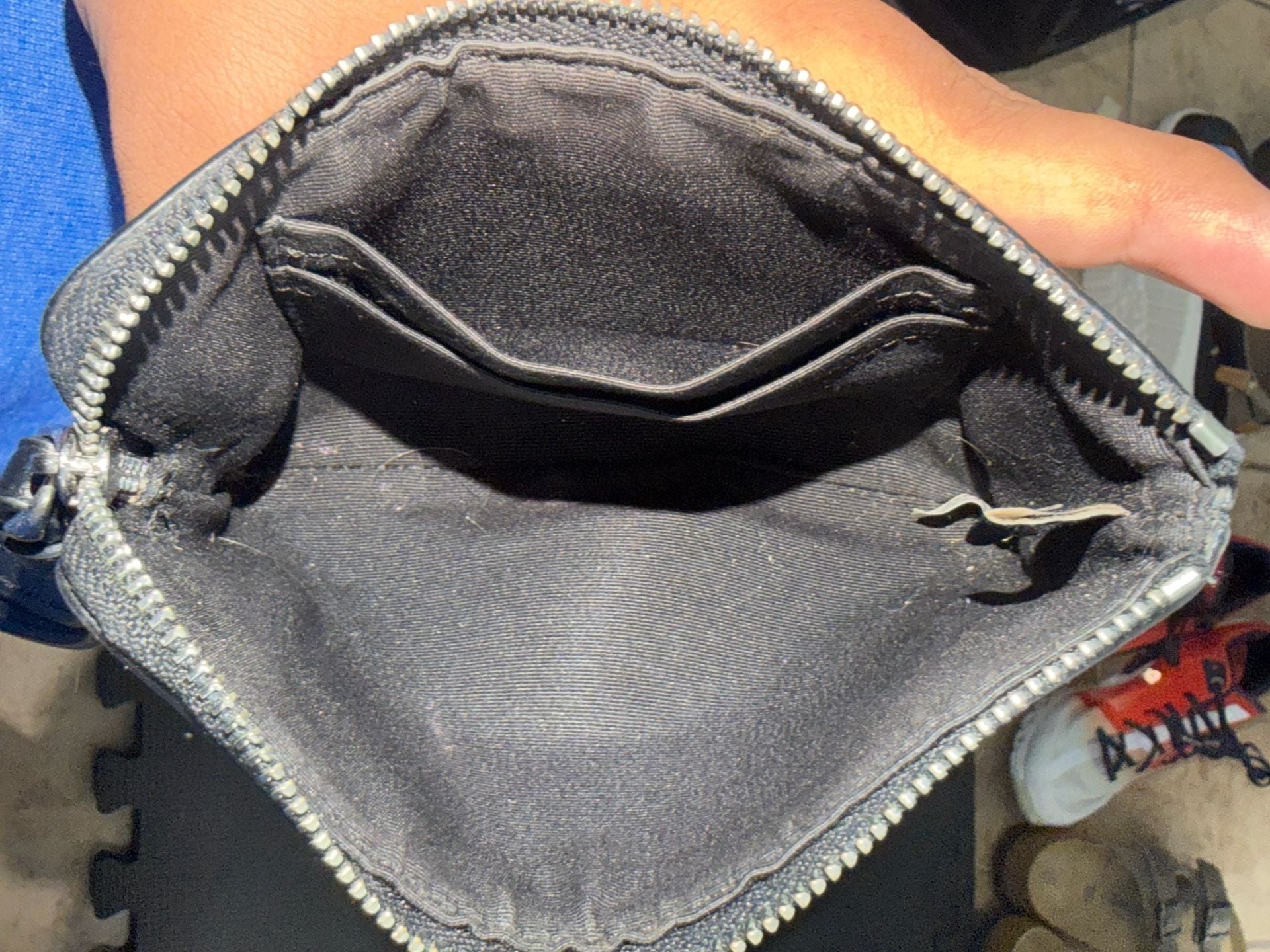 Coach Corner Zip Wristlet In Signature Canvas Black Smoke Black 3