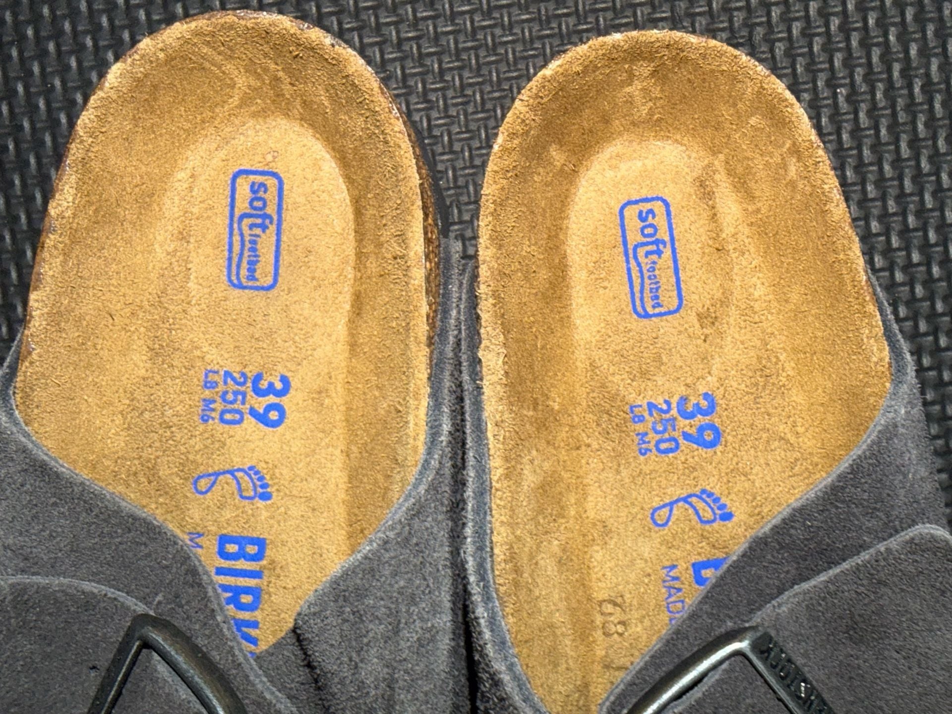 Birkenstock Arizona Soft Footbed Suede Sandals Grey Size 39 4