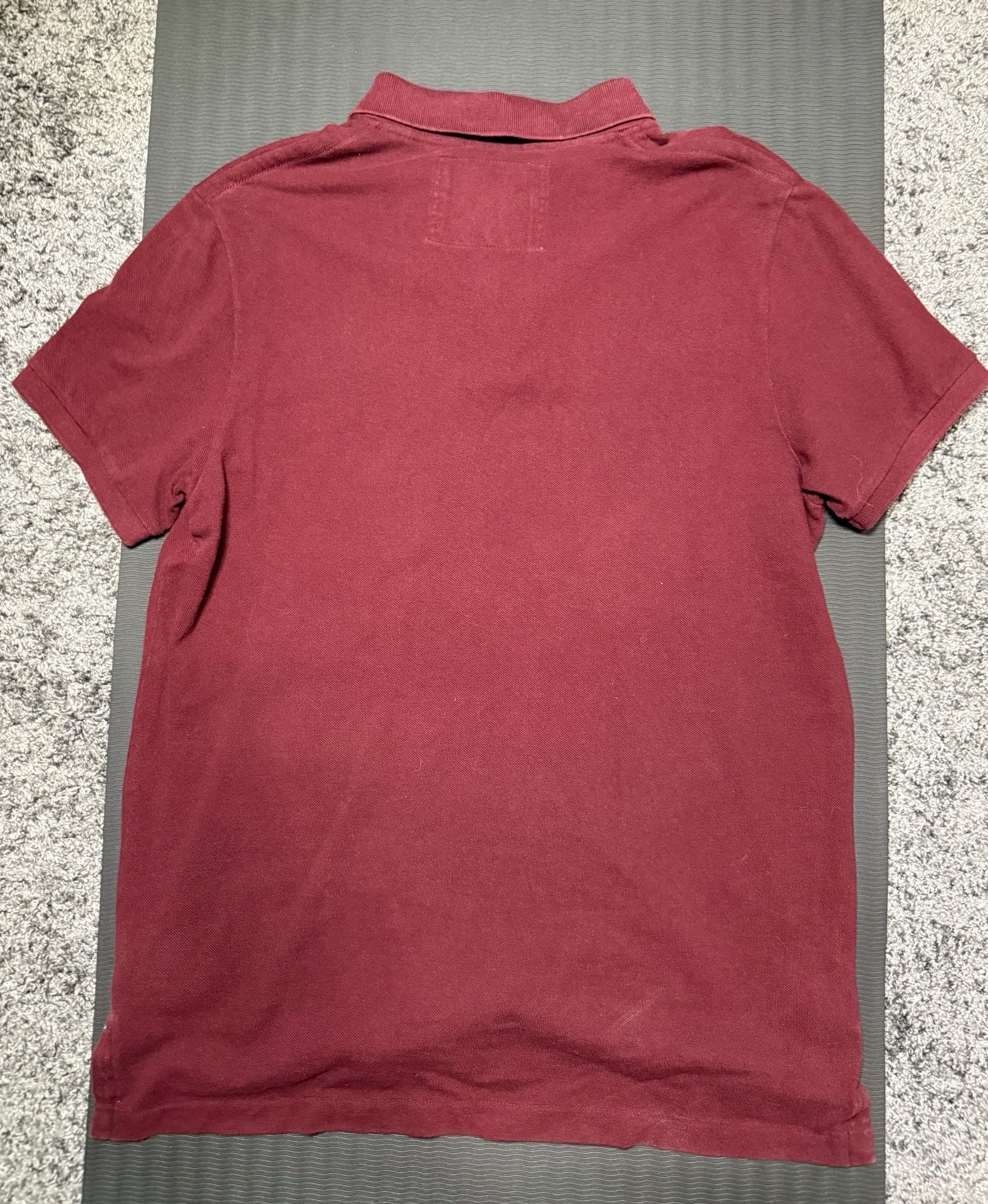 American Eagle Outfitters Men's Vintage Fit Eagle Polo Shirt Maroon XL 4