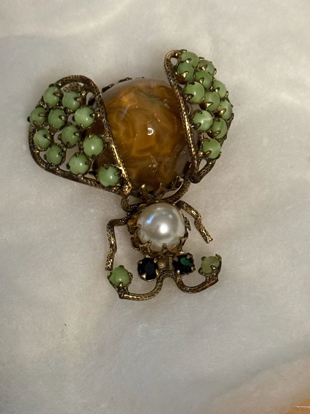 Schreiner New York Vintage Gold-Tone Insect Beetle Brooch 2