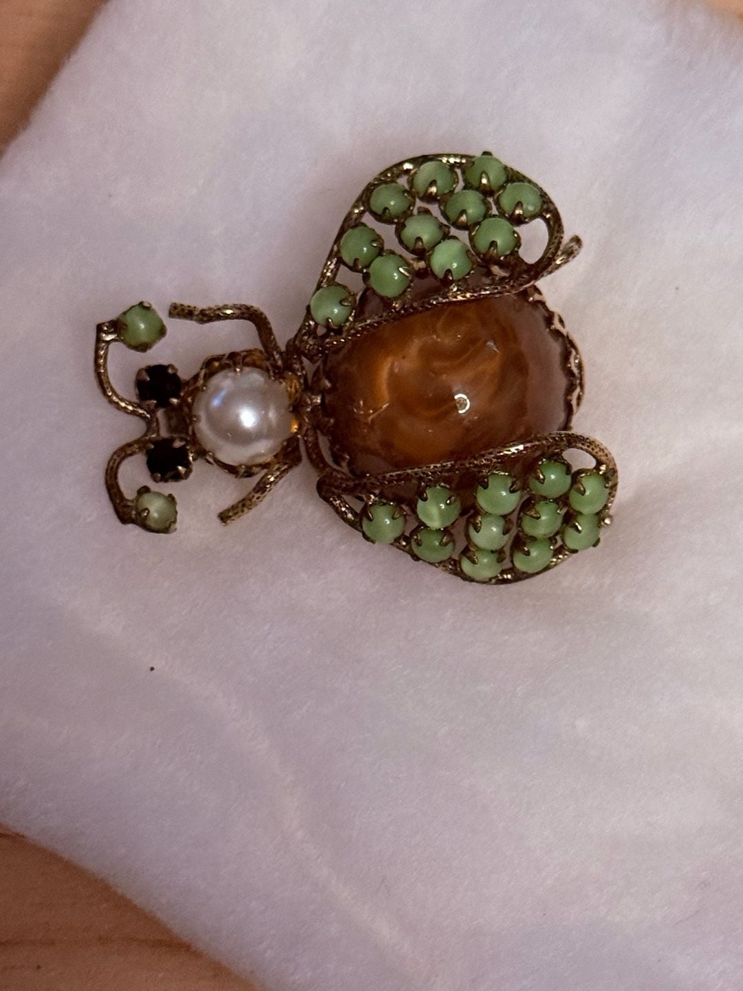 Schreiner New York Vintage Gold-Tone Insect Beetle Brooch 3