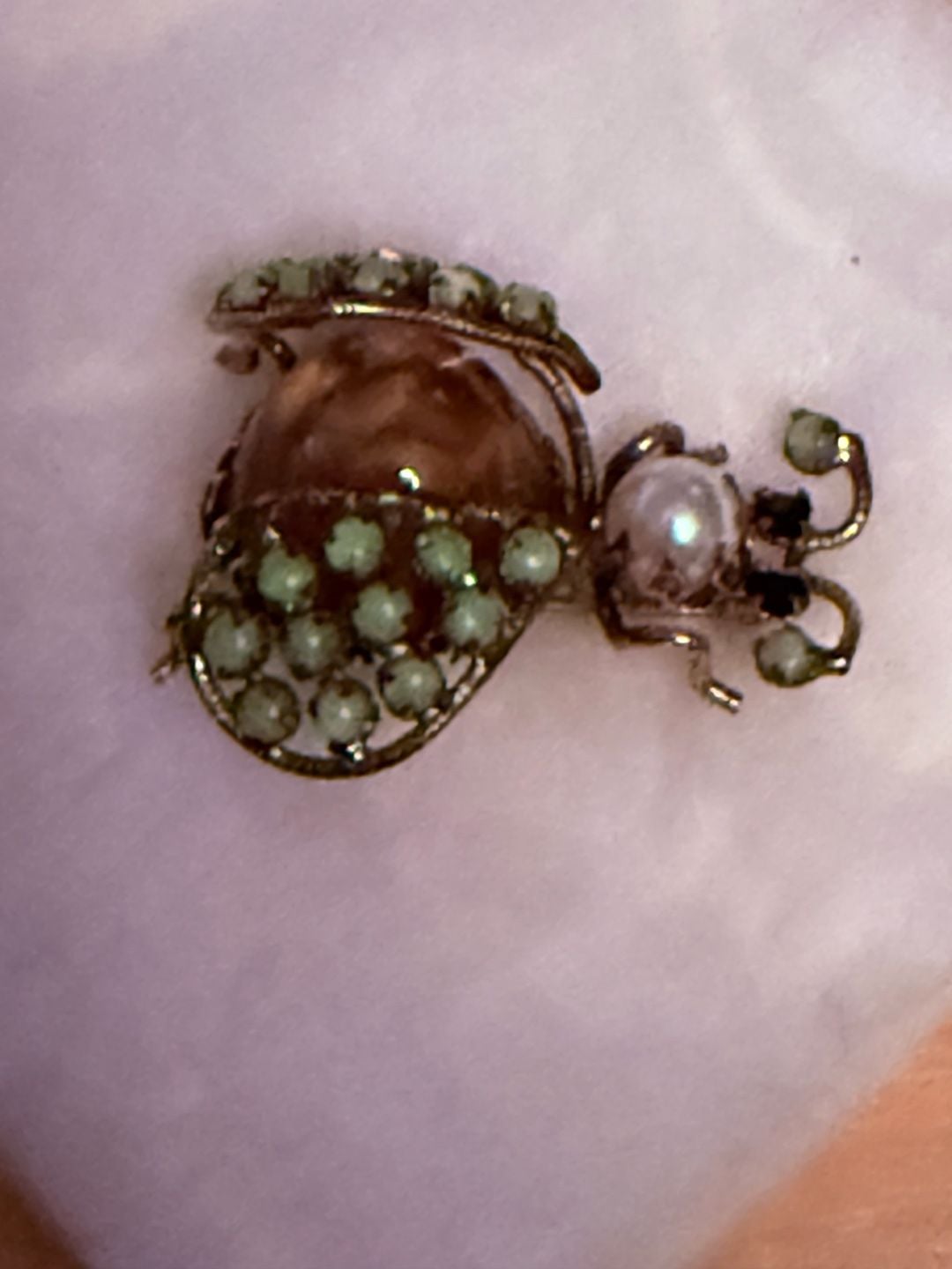 Schreiner New York Vintage Gold-Tone Insect Beetle Brooch 4