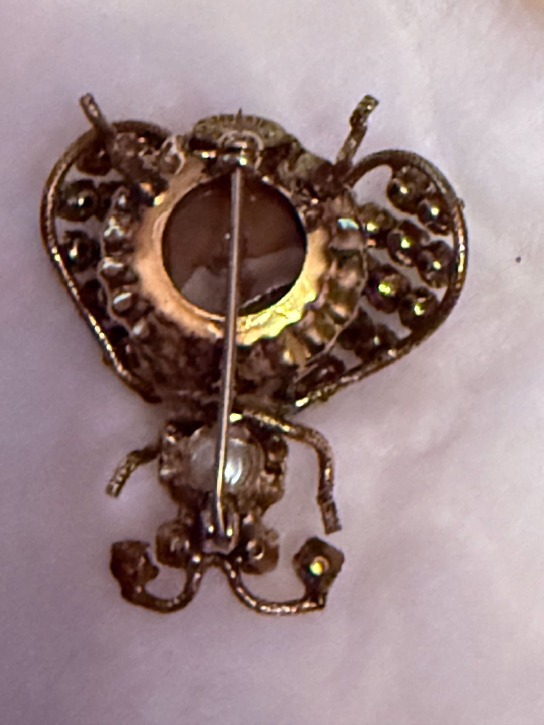 Schreiner New York Vintage Gold-Tone Insect Beetle Brooch 6