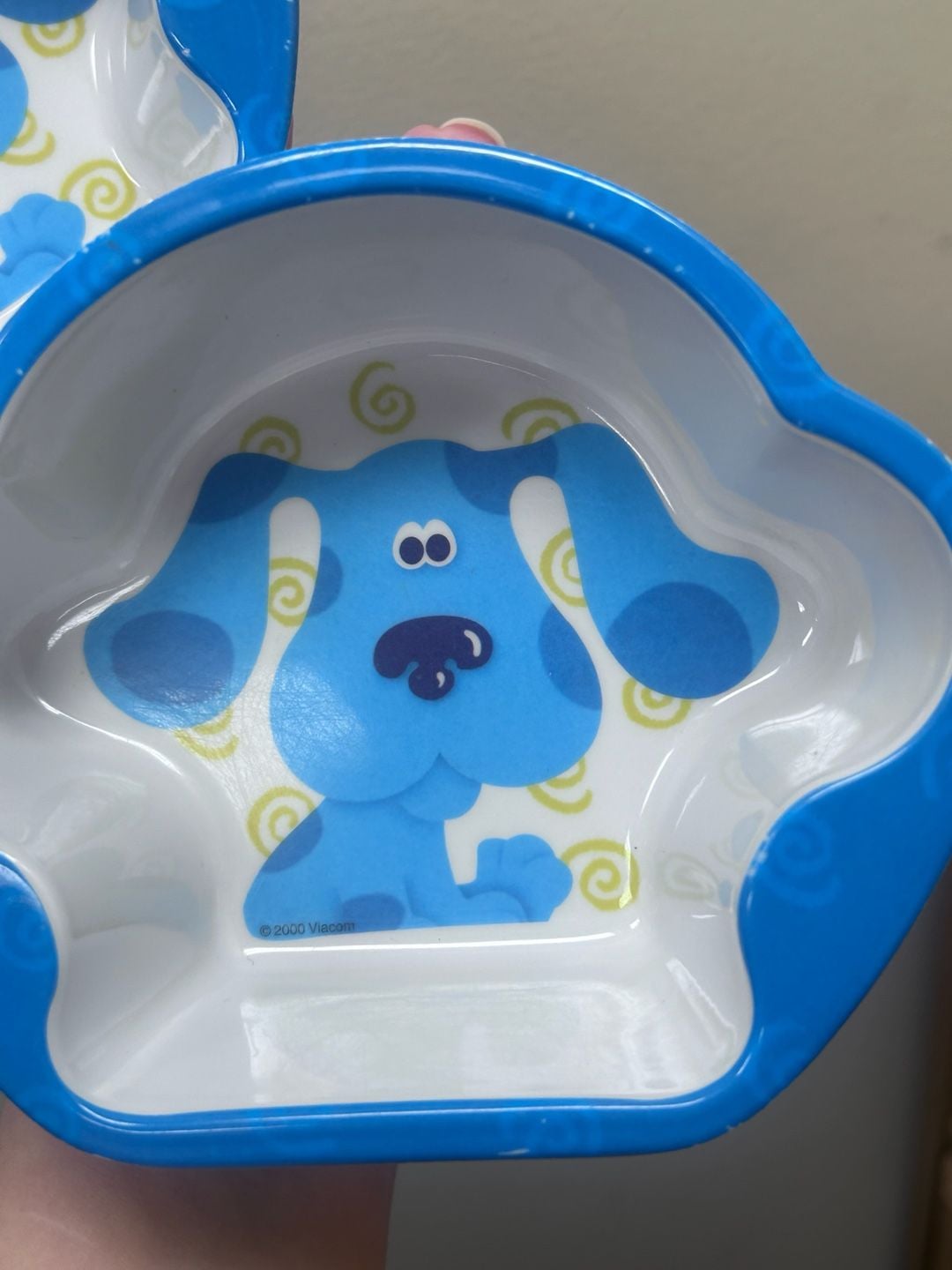 Vintage 2000 Zak Designs Blue's Clues Melamine Paw Shape Bowl Set of 2 2