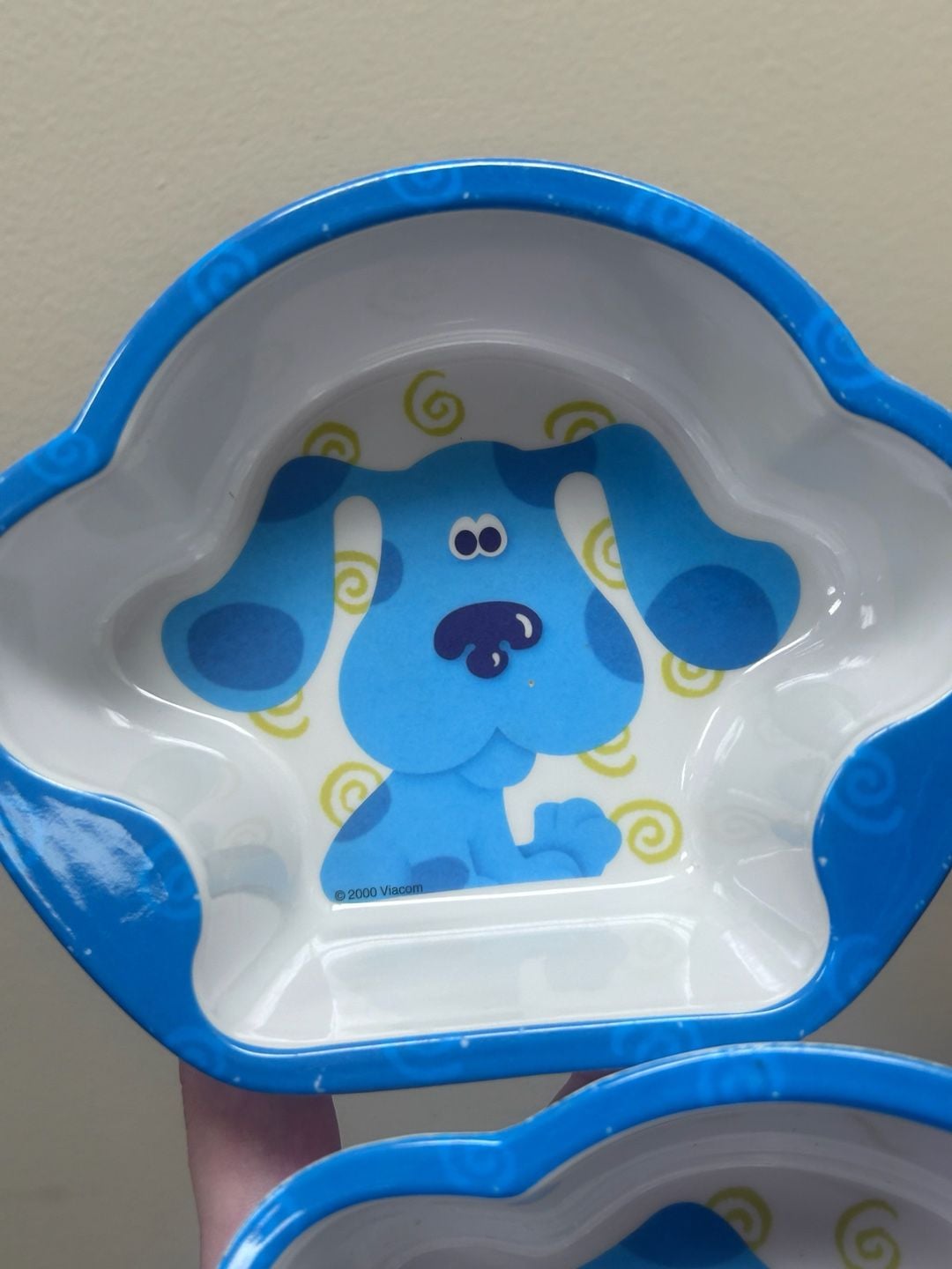 Vintage 2000 Zak Designs Blue's Clues Melamine Paw Shape Bowl Set of 2 3