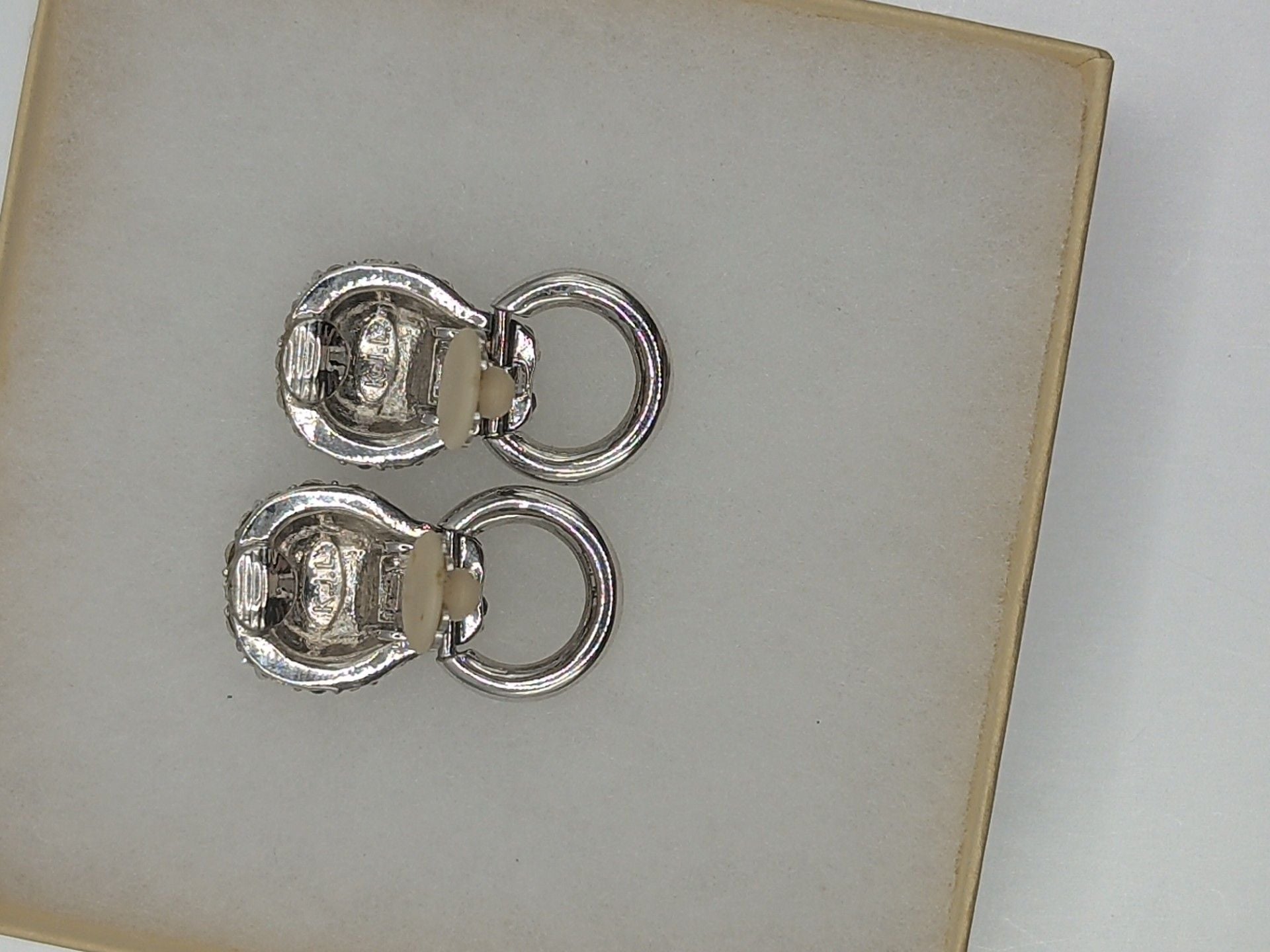 Kenneth Jay Lane Pave Crystal Leopard Panther Green Eyes Clip On Earrings 5