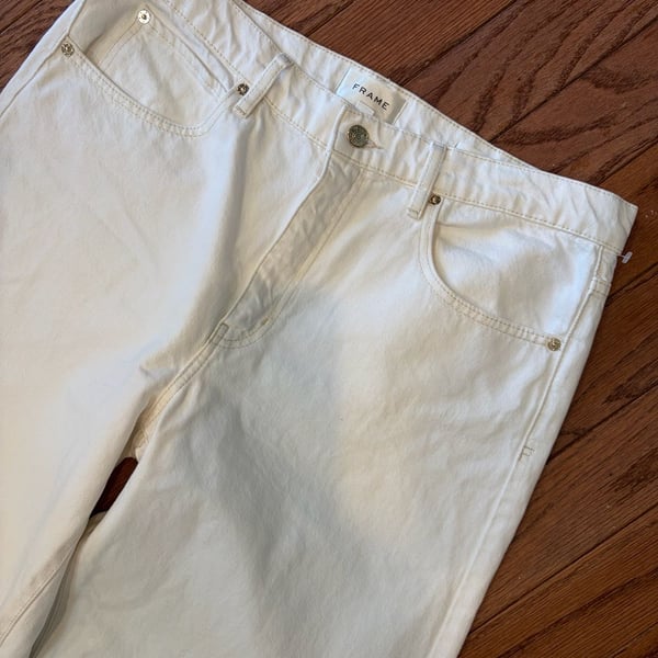 FRAME Low Slung Barrel White Denim Jeans Size 30