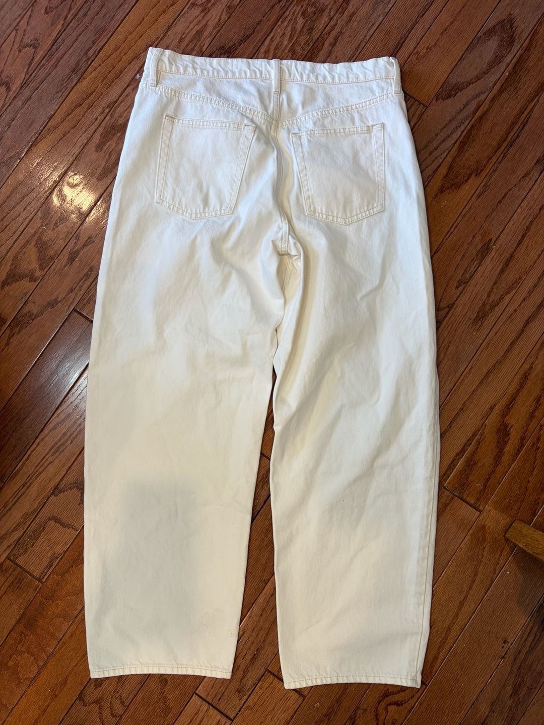 FRAME Low Slung Barrel White Denim Jeans Size 30 4