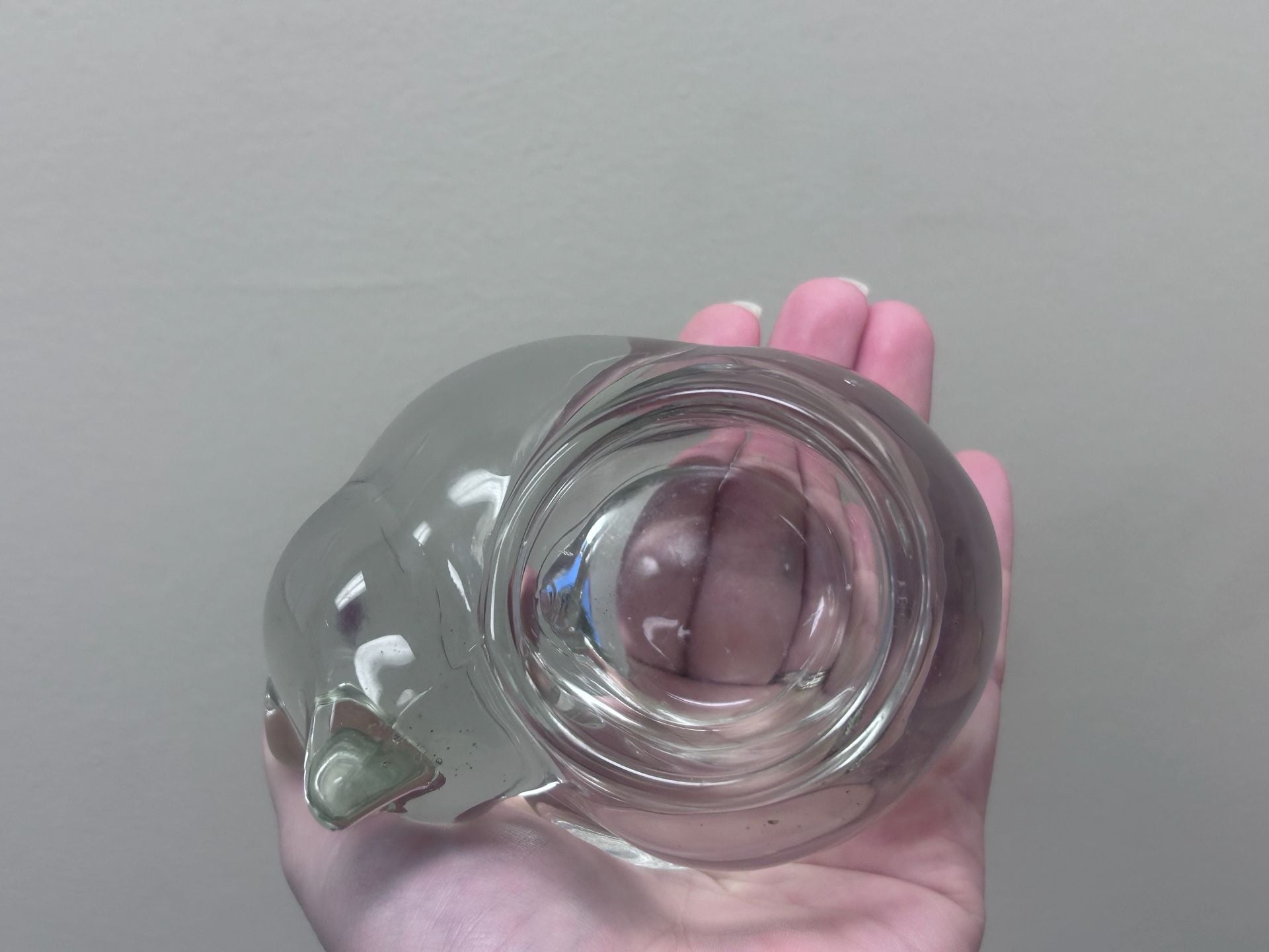 Vintage Indiana Glass Clear Glass Sleeping Cat Votive Candle Holder 5