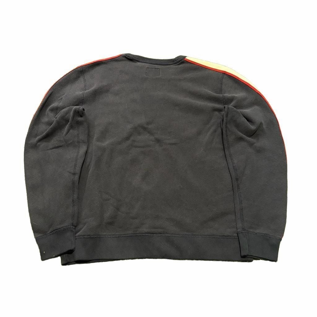 Abercrombie & Fitch Vintage Logo Patch Stripe Sleeve Crewneck Sweatshirt Navy 5