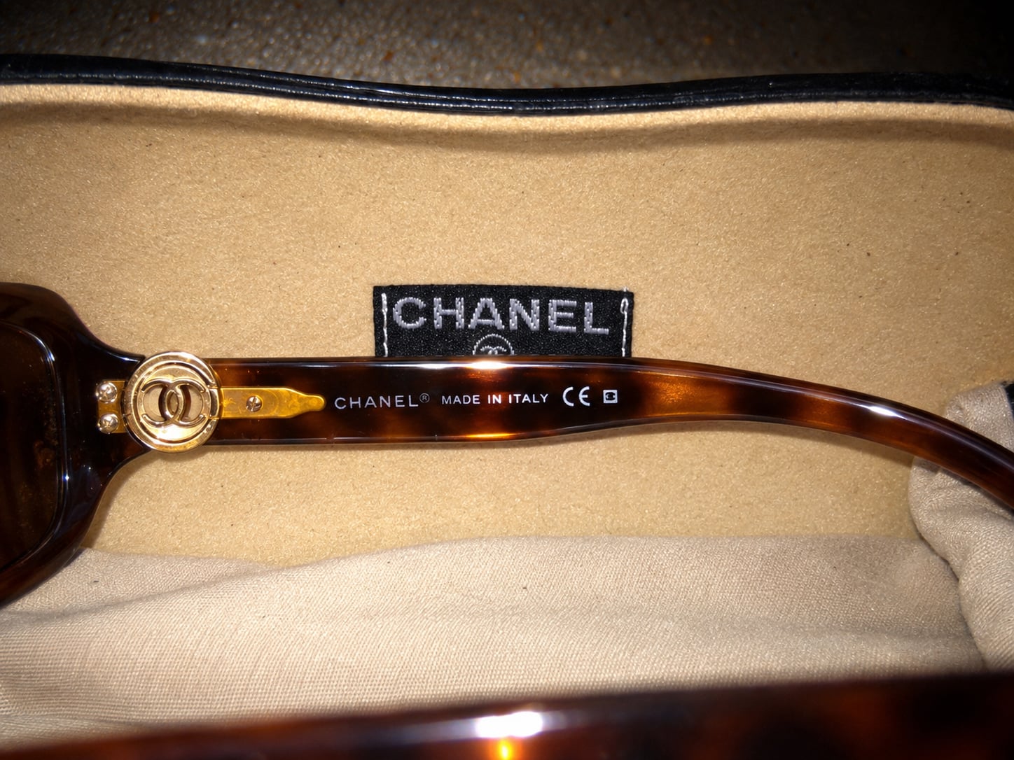 Chanel Tortoise Shell Rectangular Sunglasses with Case 13
