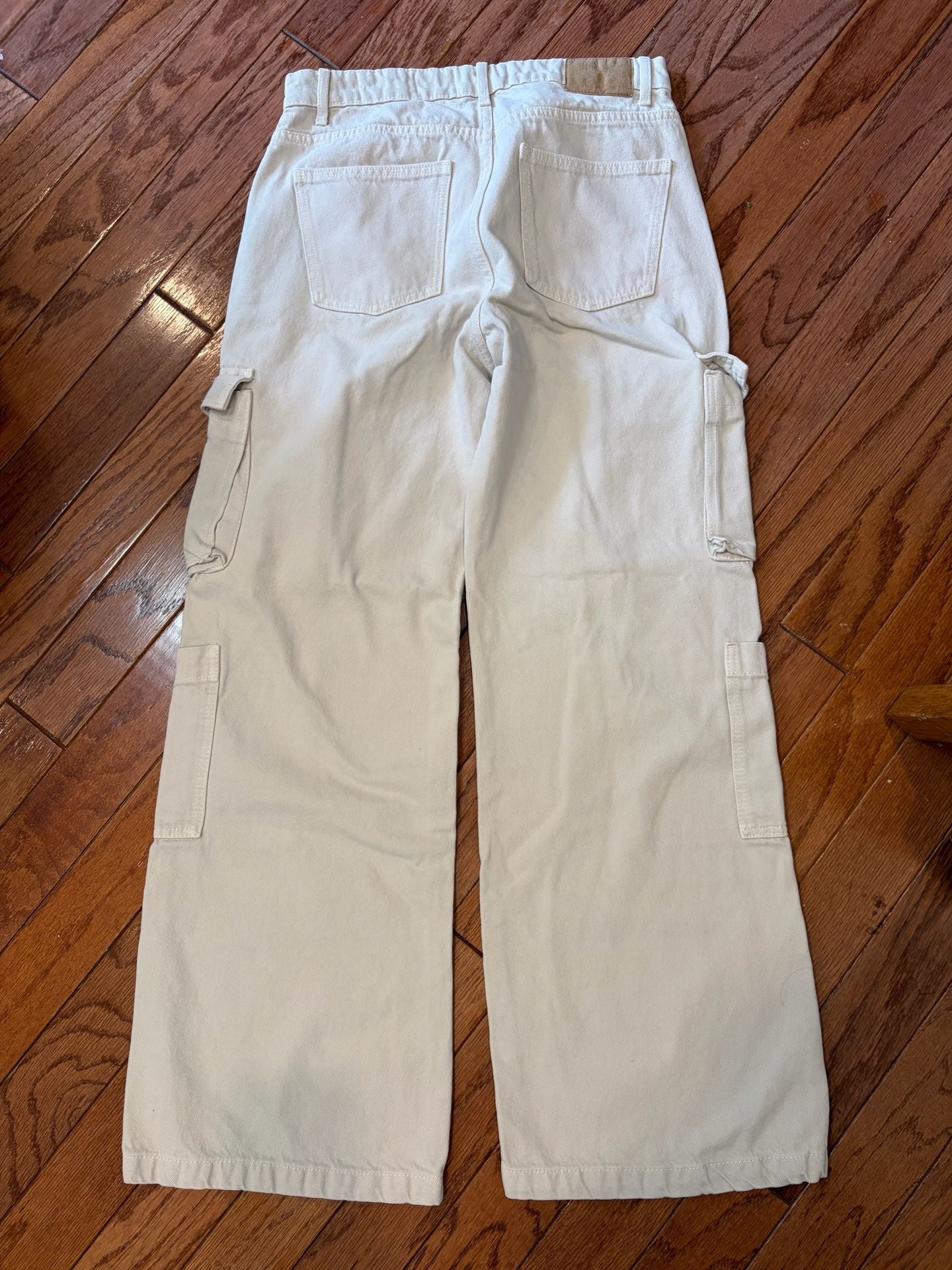 Cotton On Cargo Wide Leg Jean Off White 4