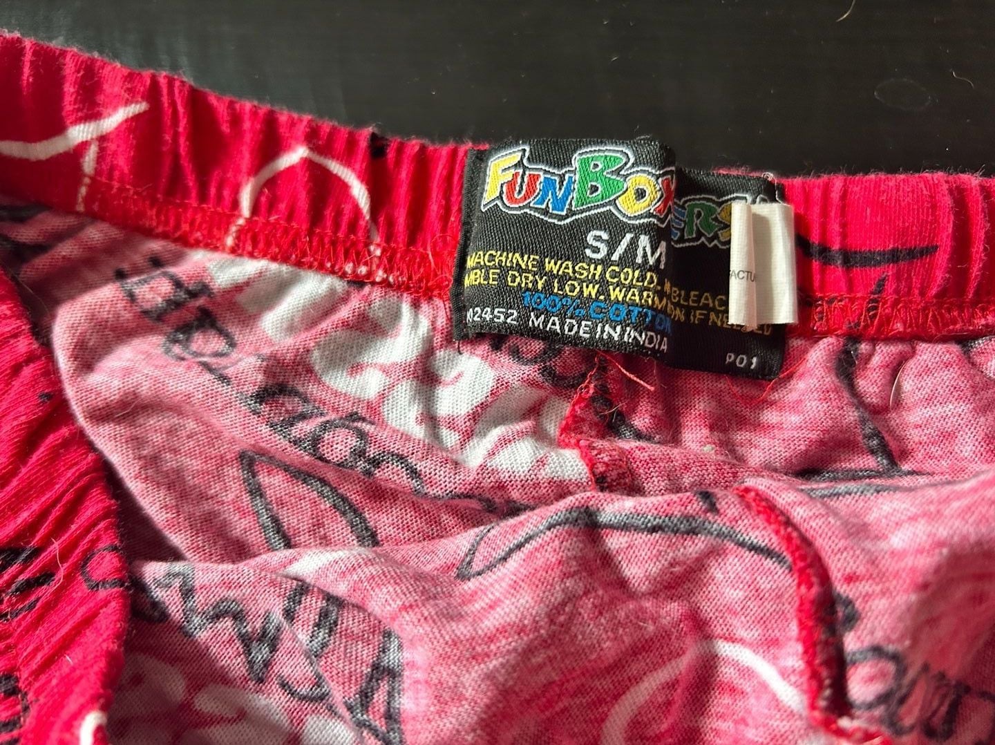 Funboxers Red Kiss Me Always Goodnight Heart Print Sleep Shorts 3