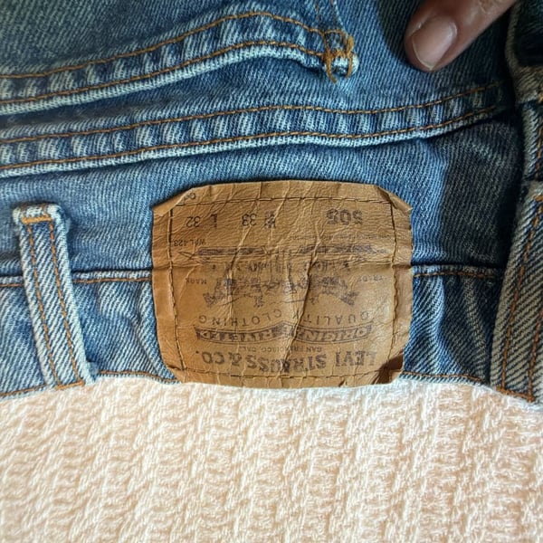 Vintage Levi's 505 Orange Tab Light Wash Denim Jeans Size W33 L32