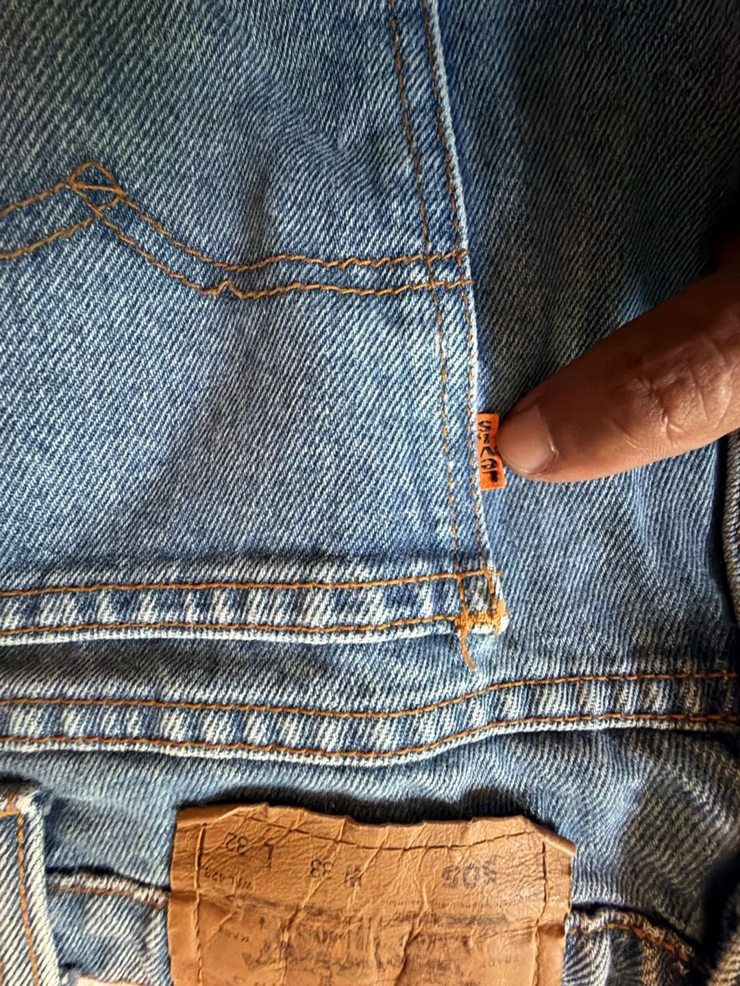 Vintage Levi's 505 Orange Tab Light Wash Denim Jeans Size W33 L32 3