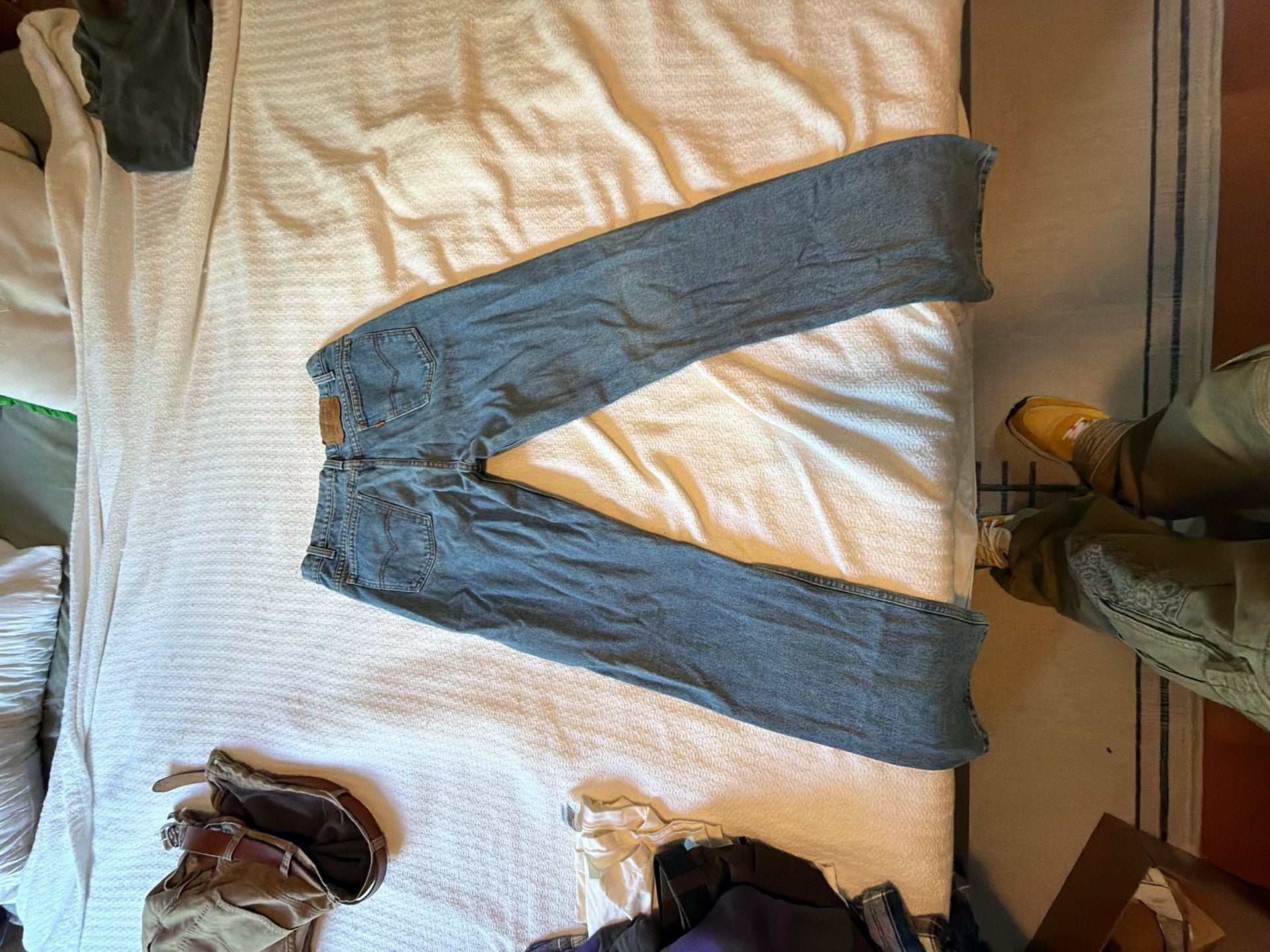 Vintage Levi's 505 Orange Tab Light Wash Denim Jeans Size W33 L32 4