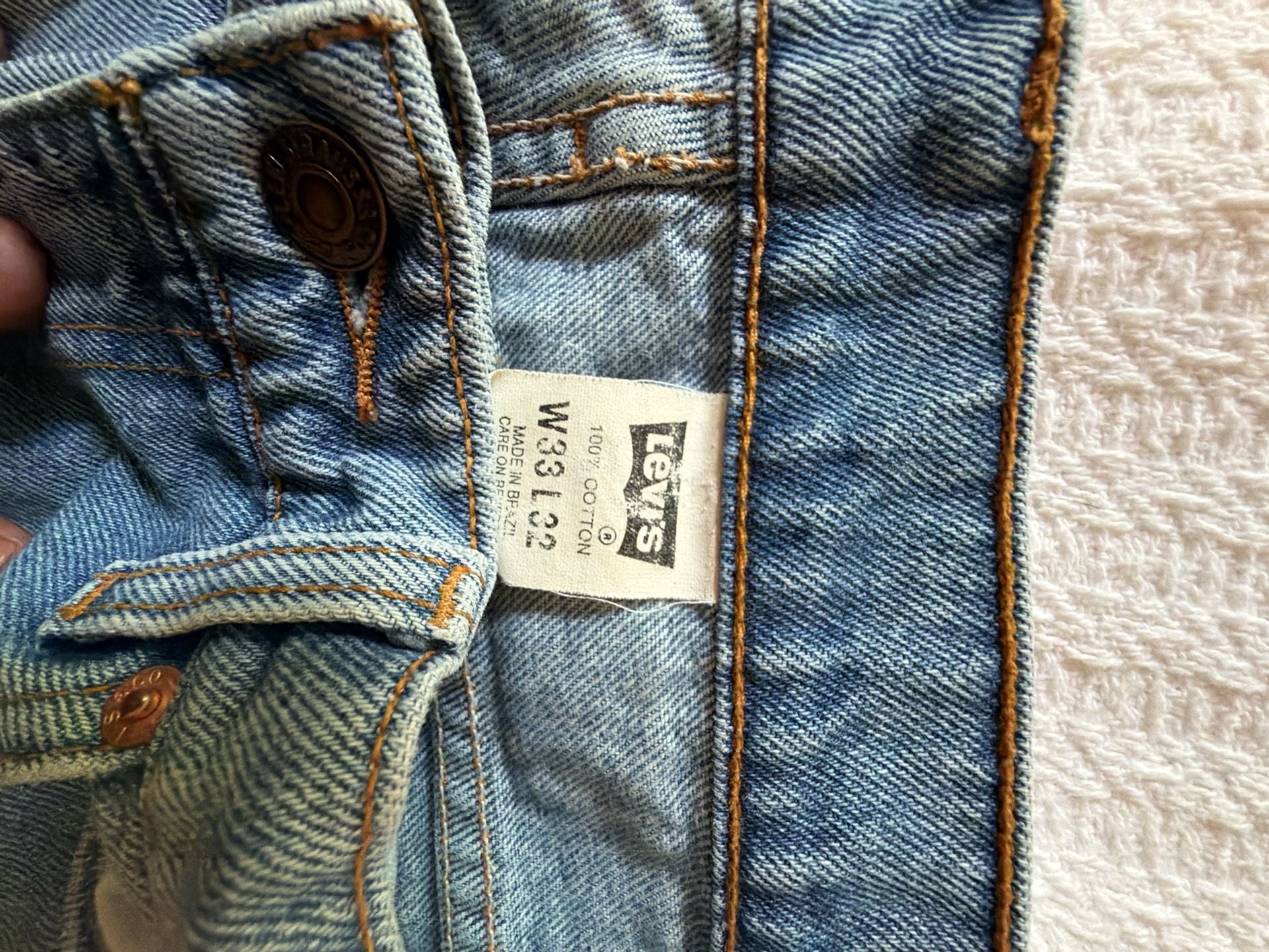 Vintage Levi's 505 Orange Tab Light Wash Denim Jeans Size W33 L32 5